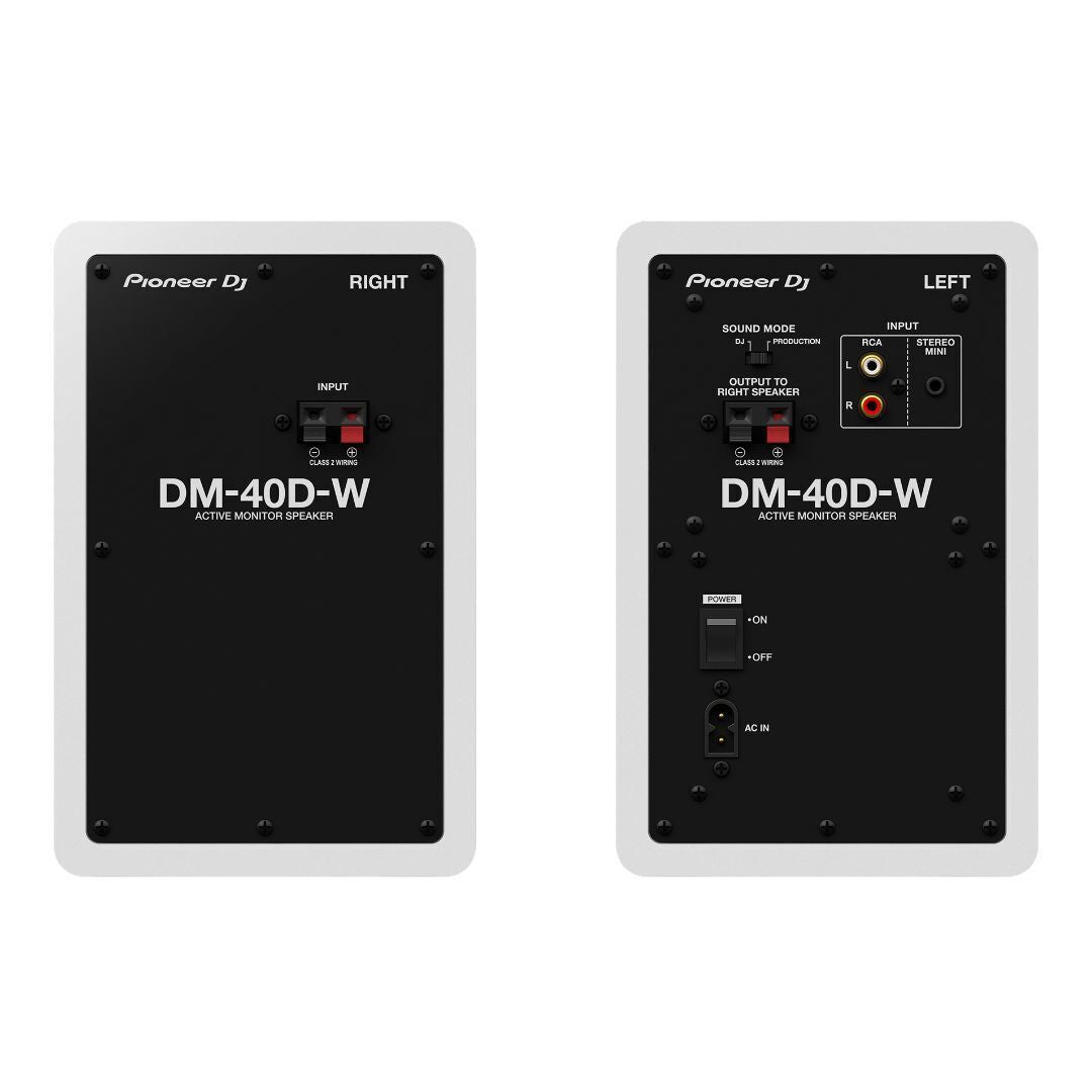 Pioneer DJ DM-40D 20W 4 in. Desktop Active Monitor Speakers (Pair, White)