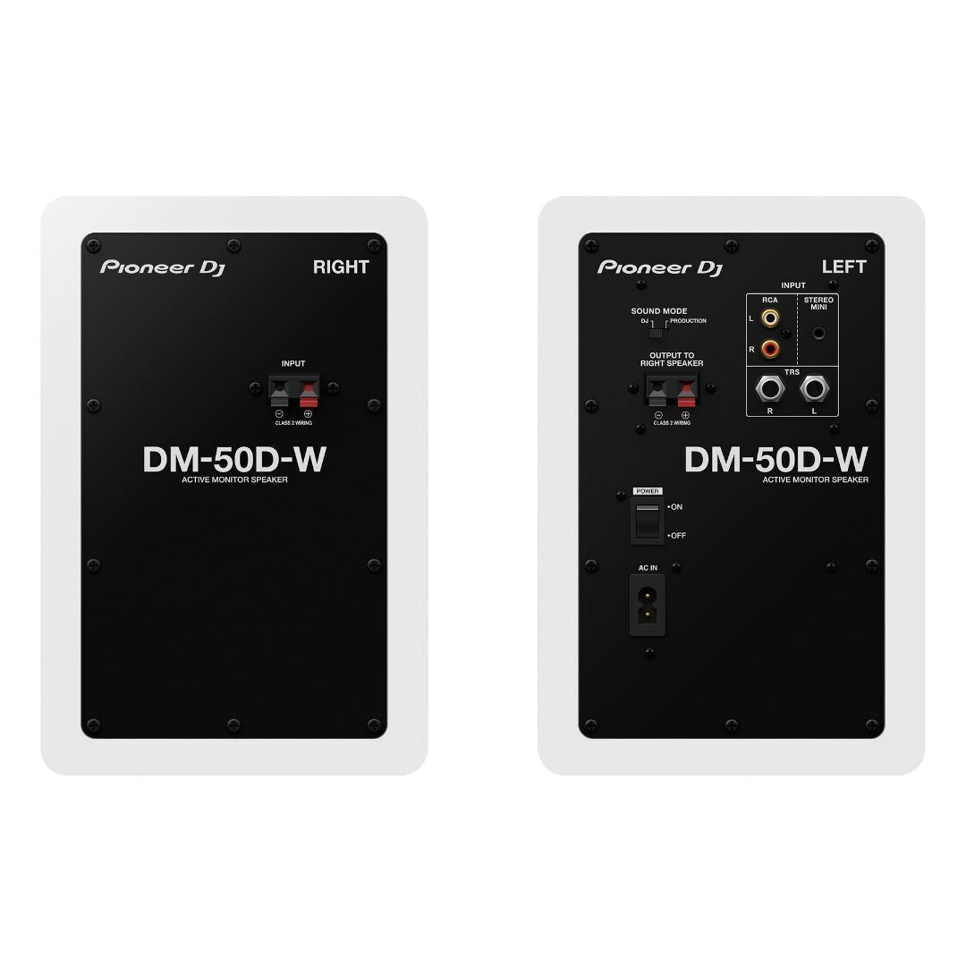 Pioneer DJ DM-50D 25W 5 in. Desktop Active Monitor Speakers (Pair, White)
