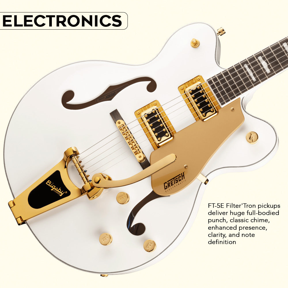 Gretsch G5422TG Electromatic Bigsby Electric Guitar (Snowcrest White) with Case