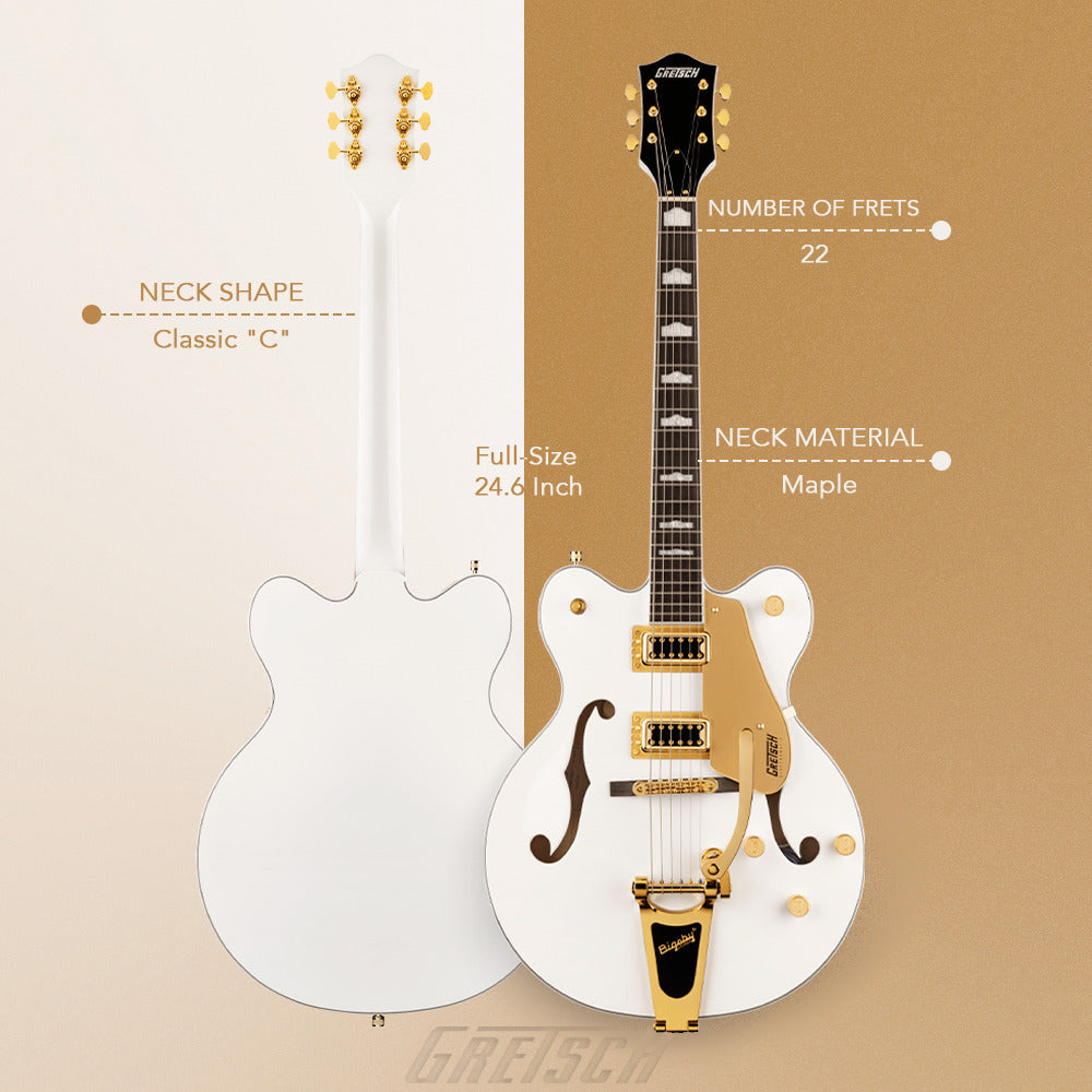 Gretsch G5422TG Electromatic Bigsby Electric Guitar (Snowcrest White) with Case