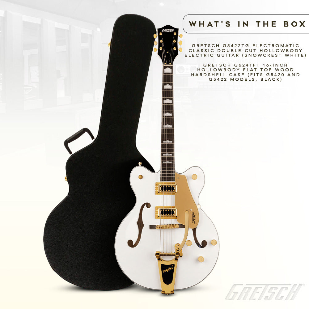 Gretsch G5422TG Electromatic Bigsby Electric Guitar (Snowcrest White) with Case