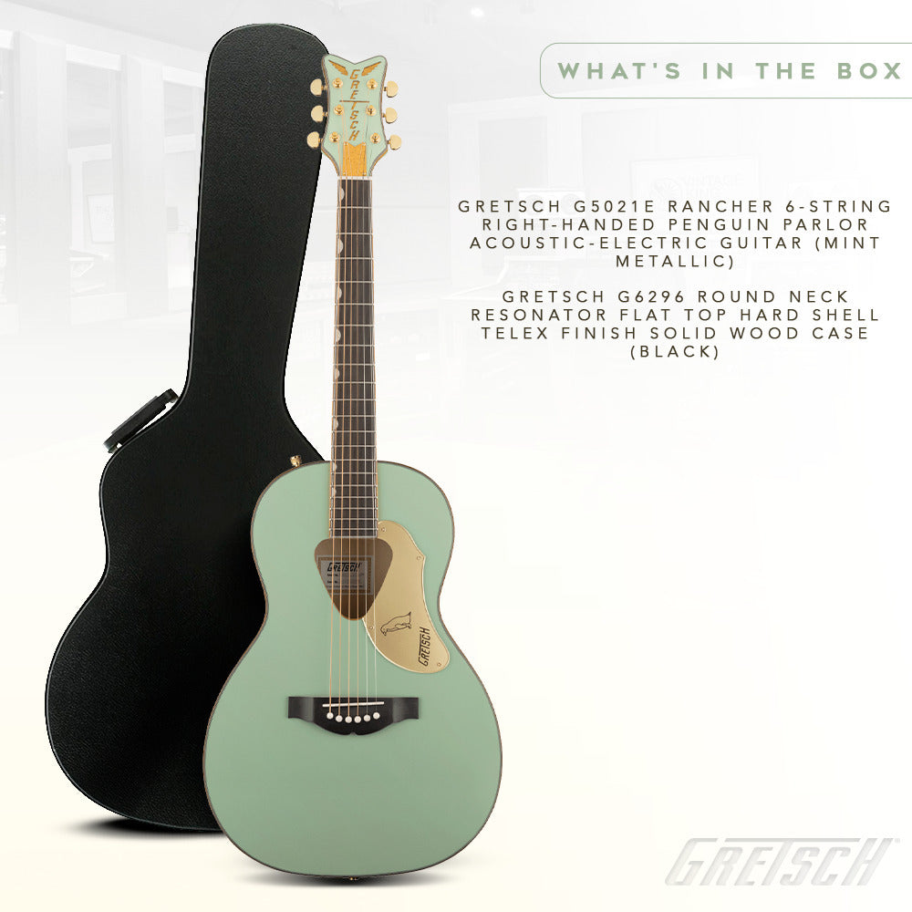 Gretsch G5021E Rancher Penguin Parlor Acoustic-Electric Guitar (Mint) with Case