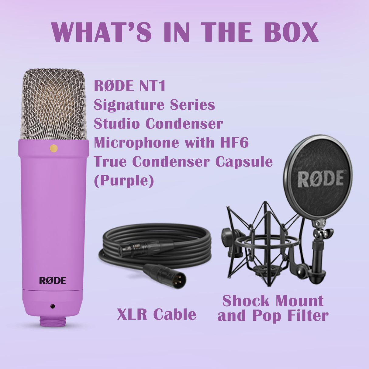 Rode NT1 Signature Series Studio Condenser Microphone (Purple)