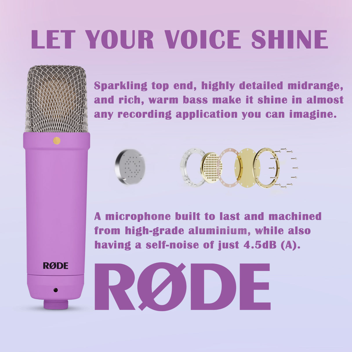 Rode NT1 Signature Series Studio Condenser Microphone (Purple)