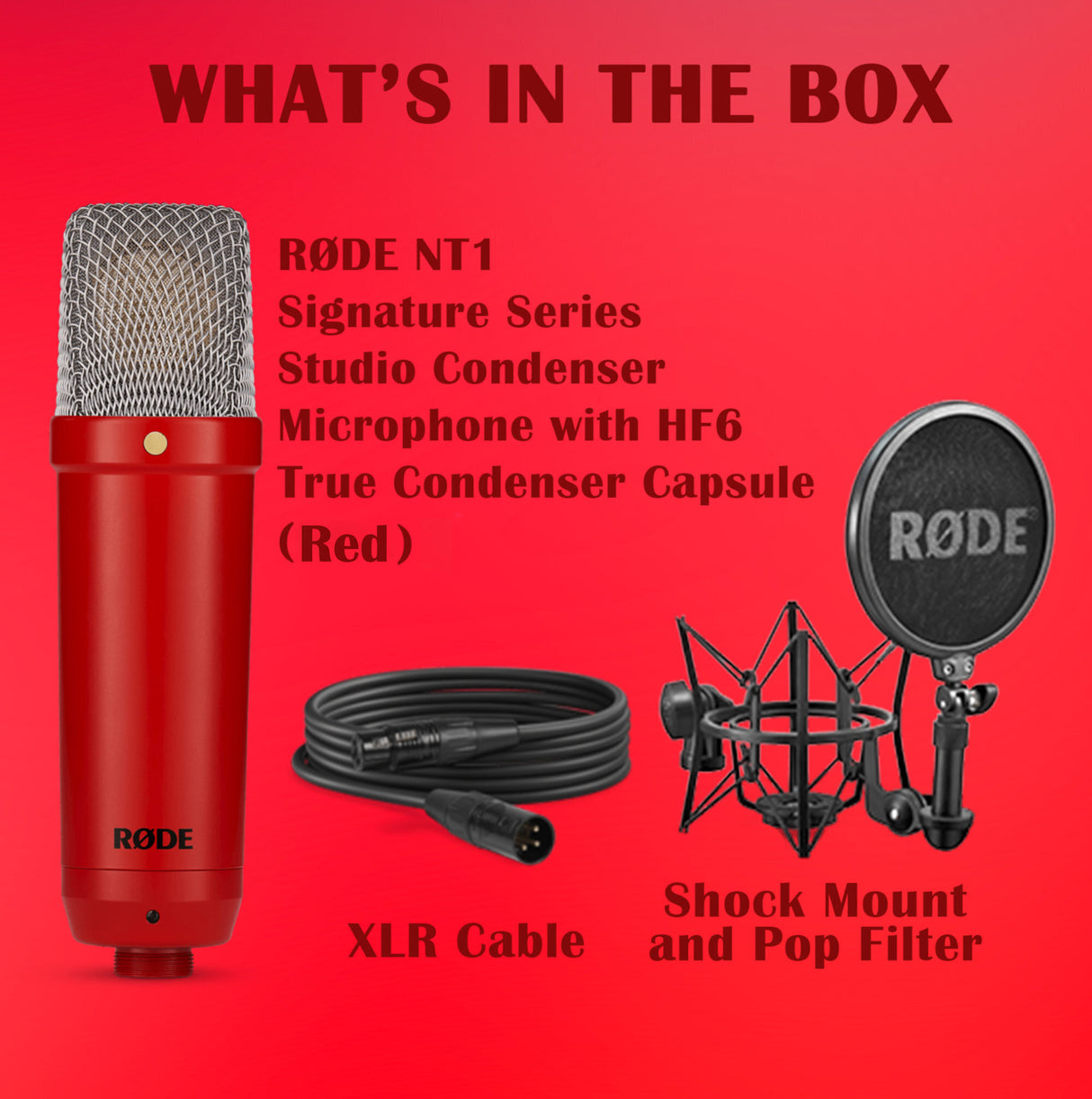 Rode NT1 Signature Series Studio Condenser Microphone (Red)