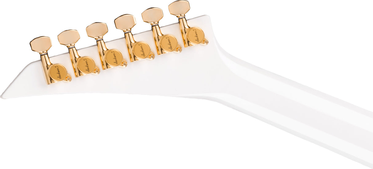 Jackson MJ Series Rhoads RR24MG Electric Guitar, White with Black Pinstripes