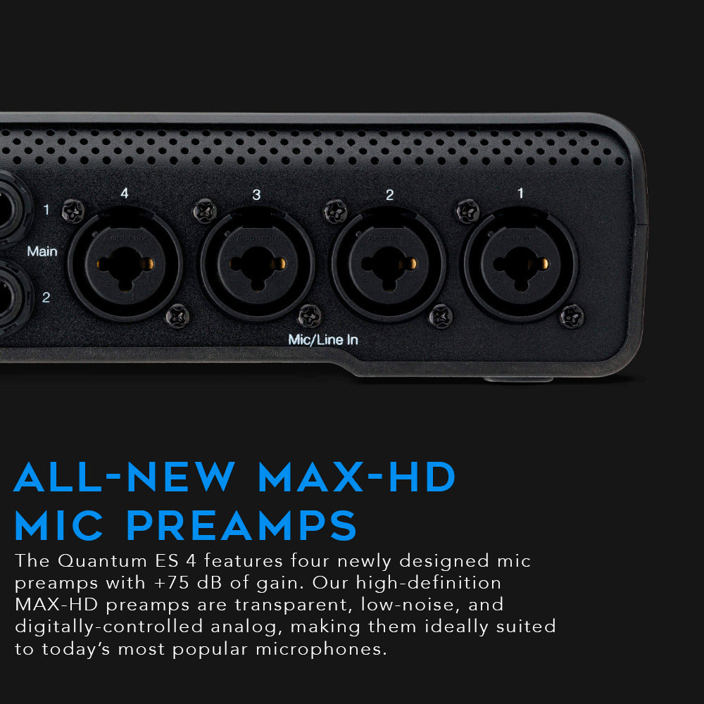 Presonus Quantum ES4 4x4 USB-C Audio Interface with 2xStudio Headphones Bundle