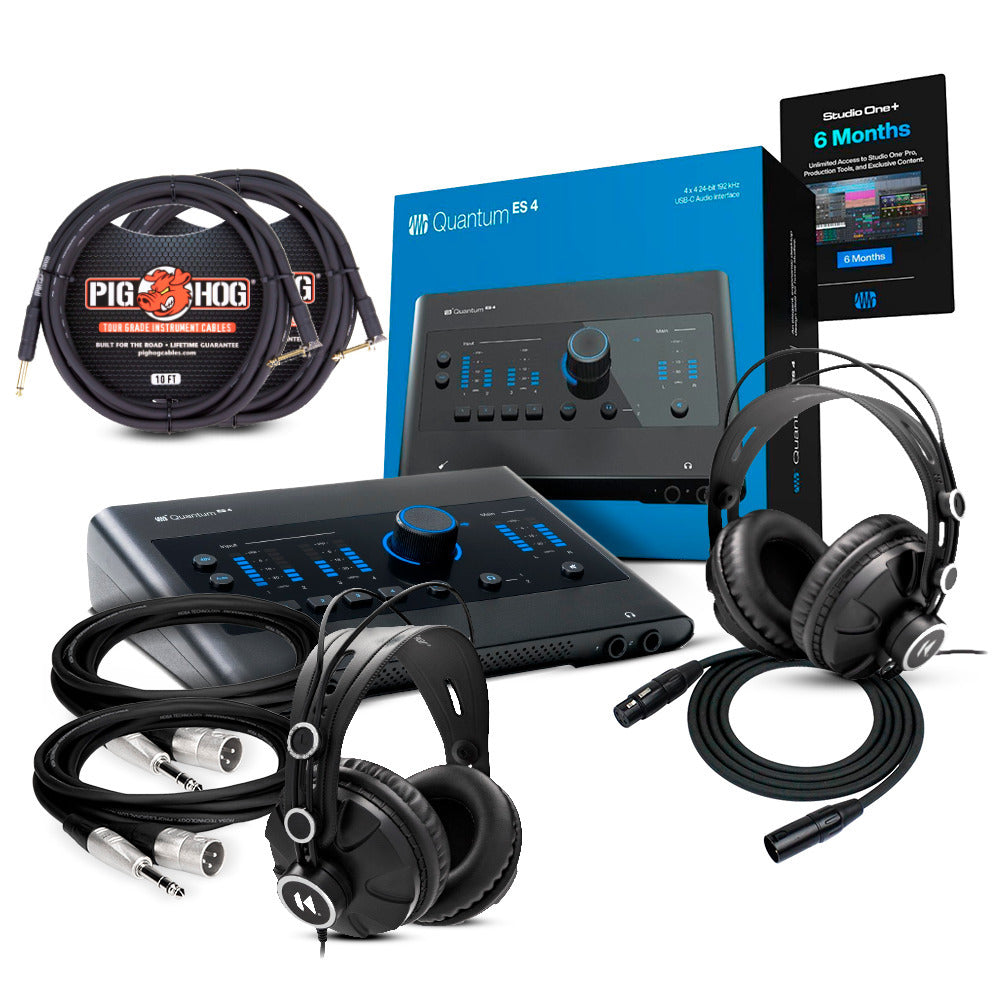Presonus Quantum ES4 4x4 USB-C Audio Interface with 2xStudio Headphones Bundle