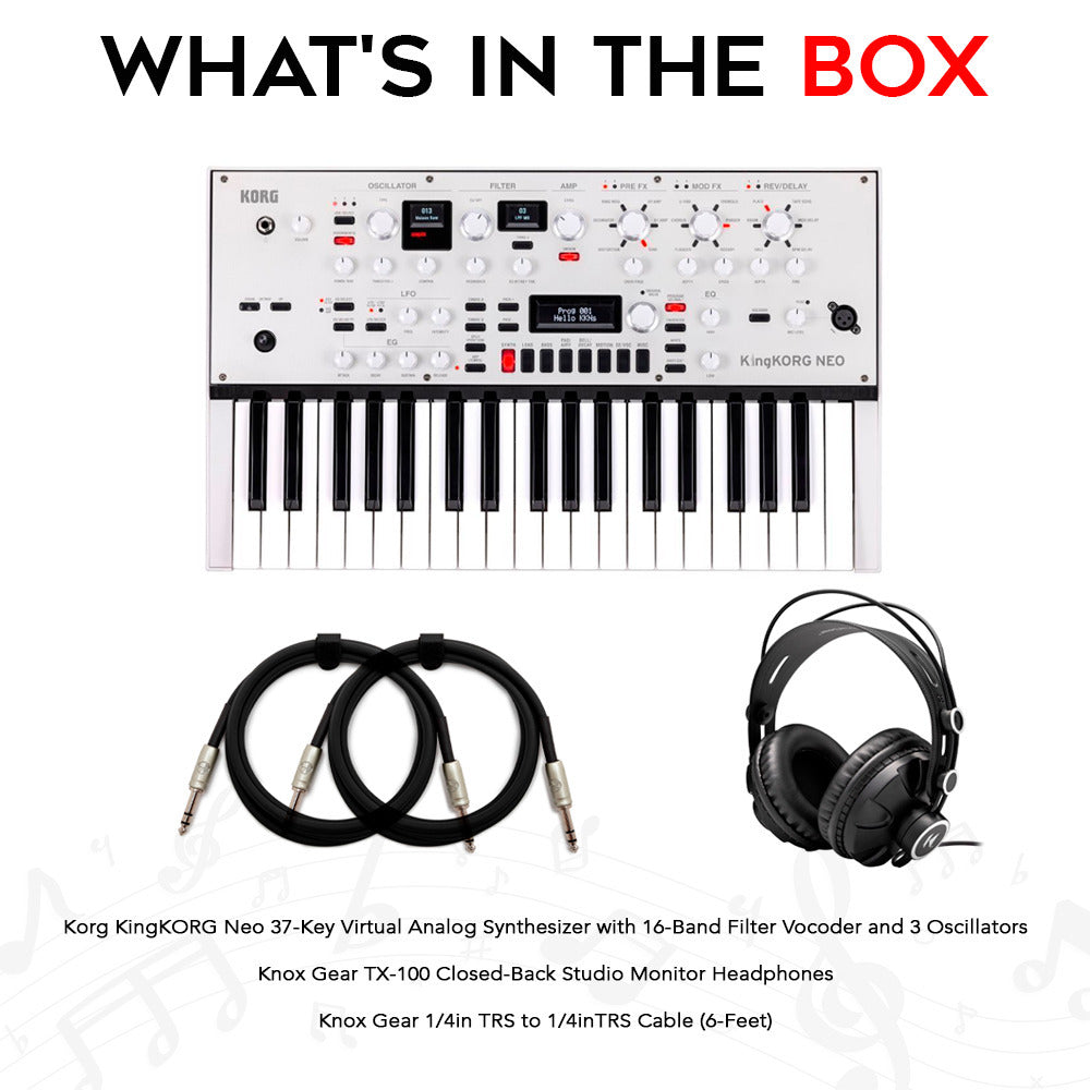 Korg KingKORG Neo 37-Key Virtual Analog Synthesizer with Headphones Bundle