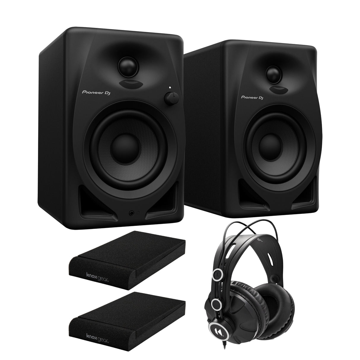 Pioneer DJ DM-50D 5-Inch Desktop Monitor Speakers with Fiberglass Woofer Bundle
