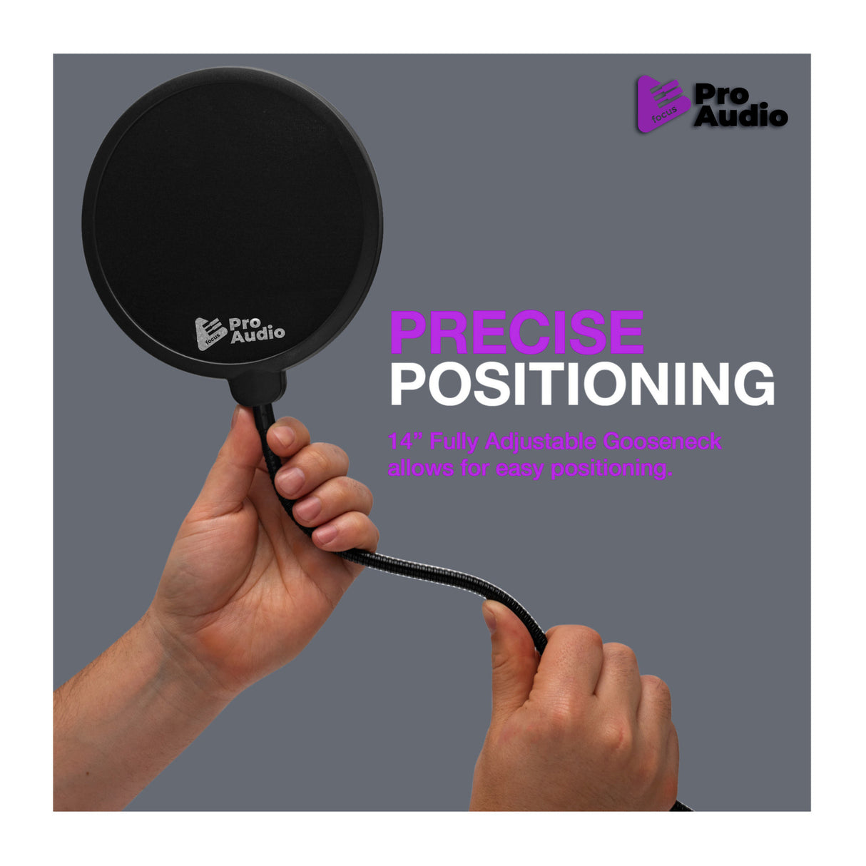 FocusProAudio Pop Filter for Broadcasting and Recording Microphones