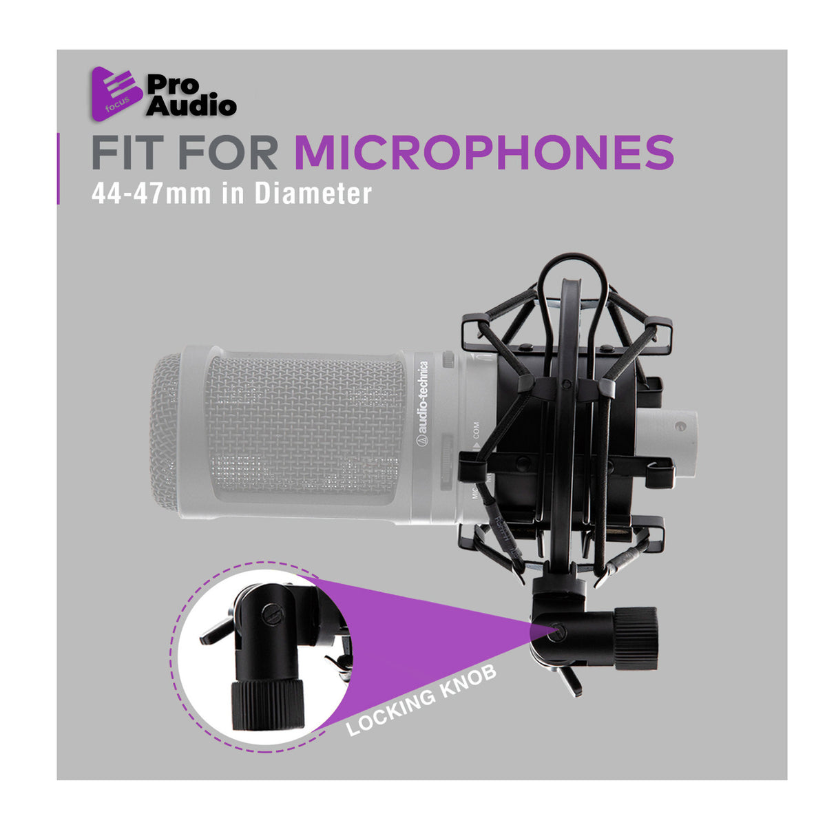 FocusProAudio Basic Microphone Shock Mount for 44-47mm Microphones