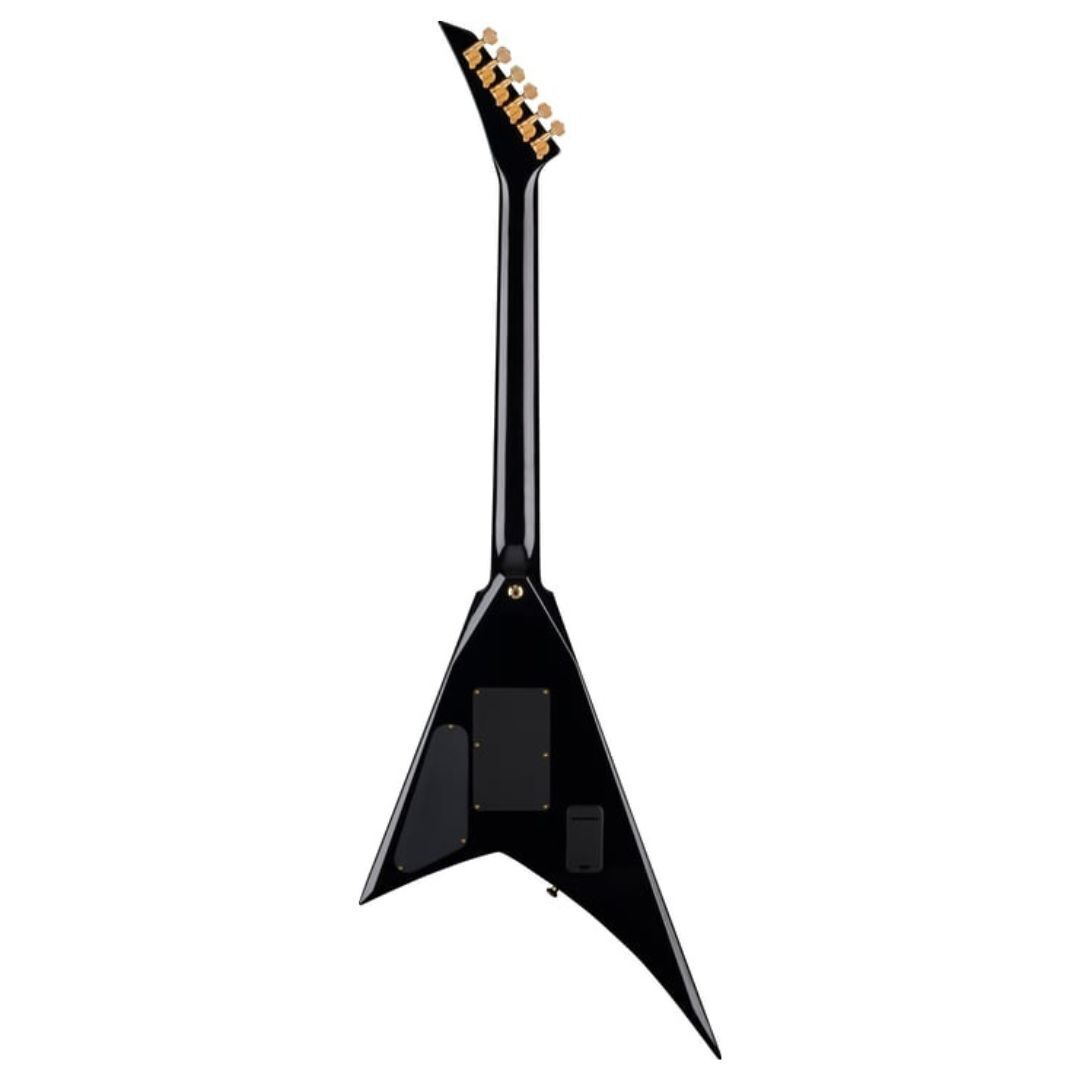 Jackson MJ Series Rhoads RR24MG Electric Guitar, Black with Yellow Pinstripes