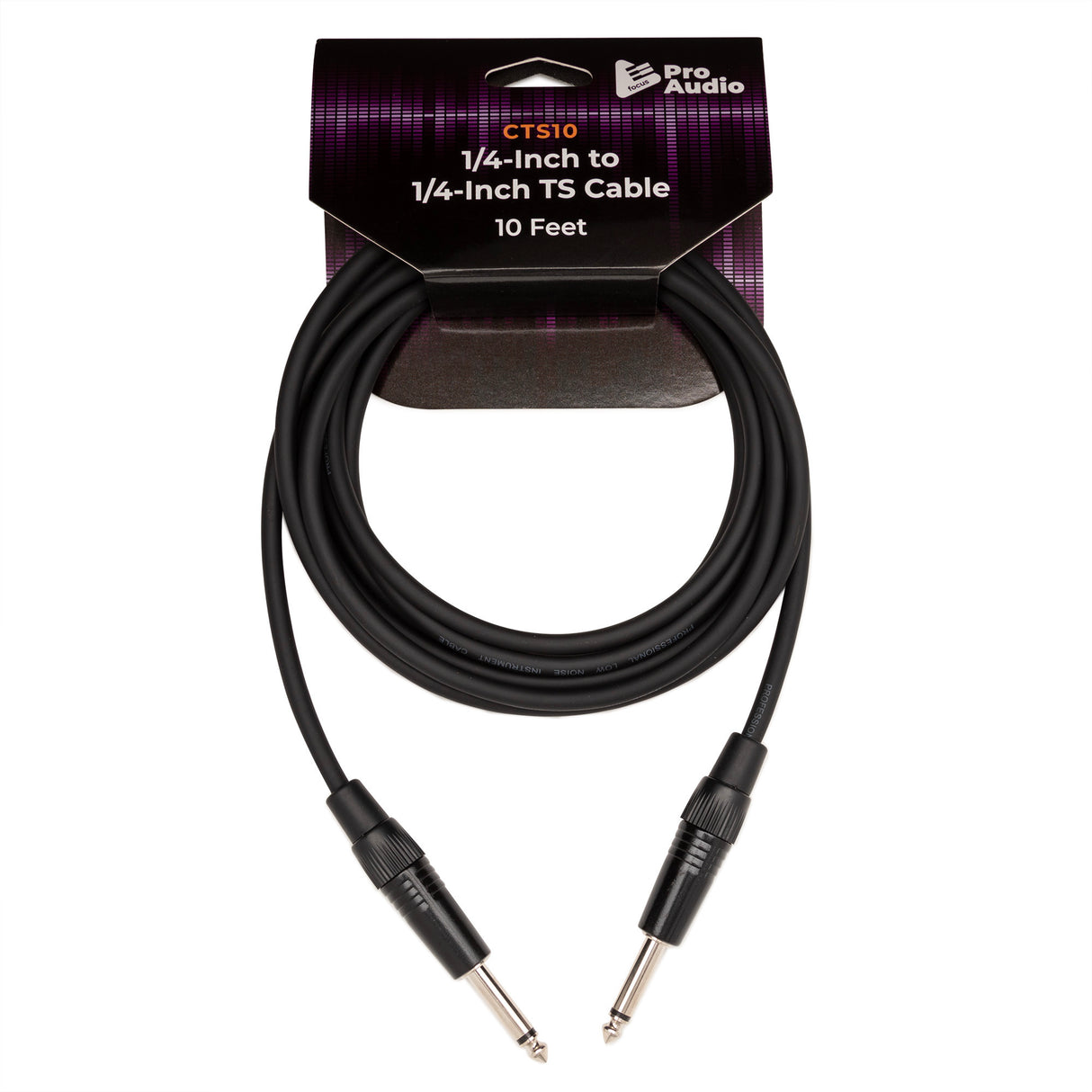 FocusProAudio 1/4-Inch to 1/4-Inch TS Guitar Cable (10-Feet)