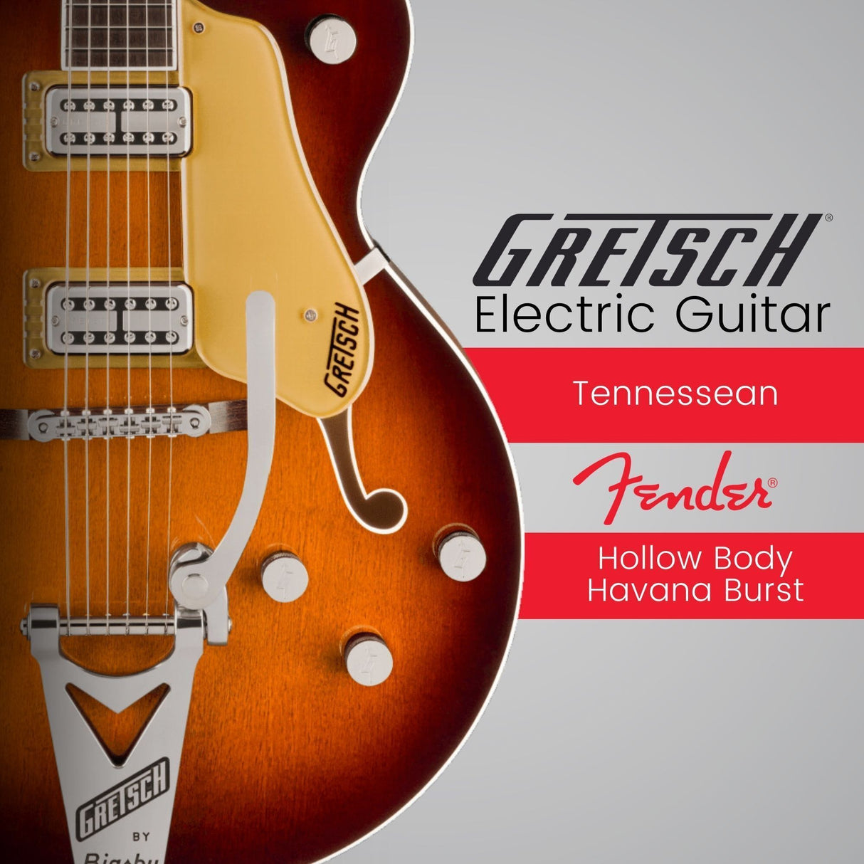 Gretsch Tennessean Electric Guitar with String-Thru Bigsby (Havana Burst)