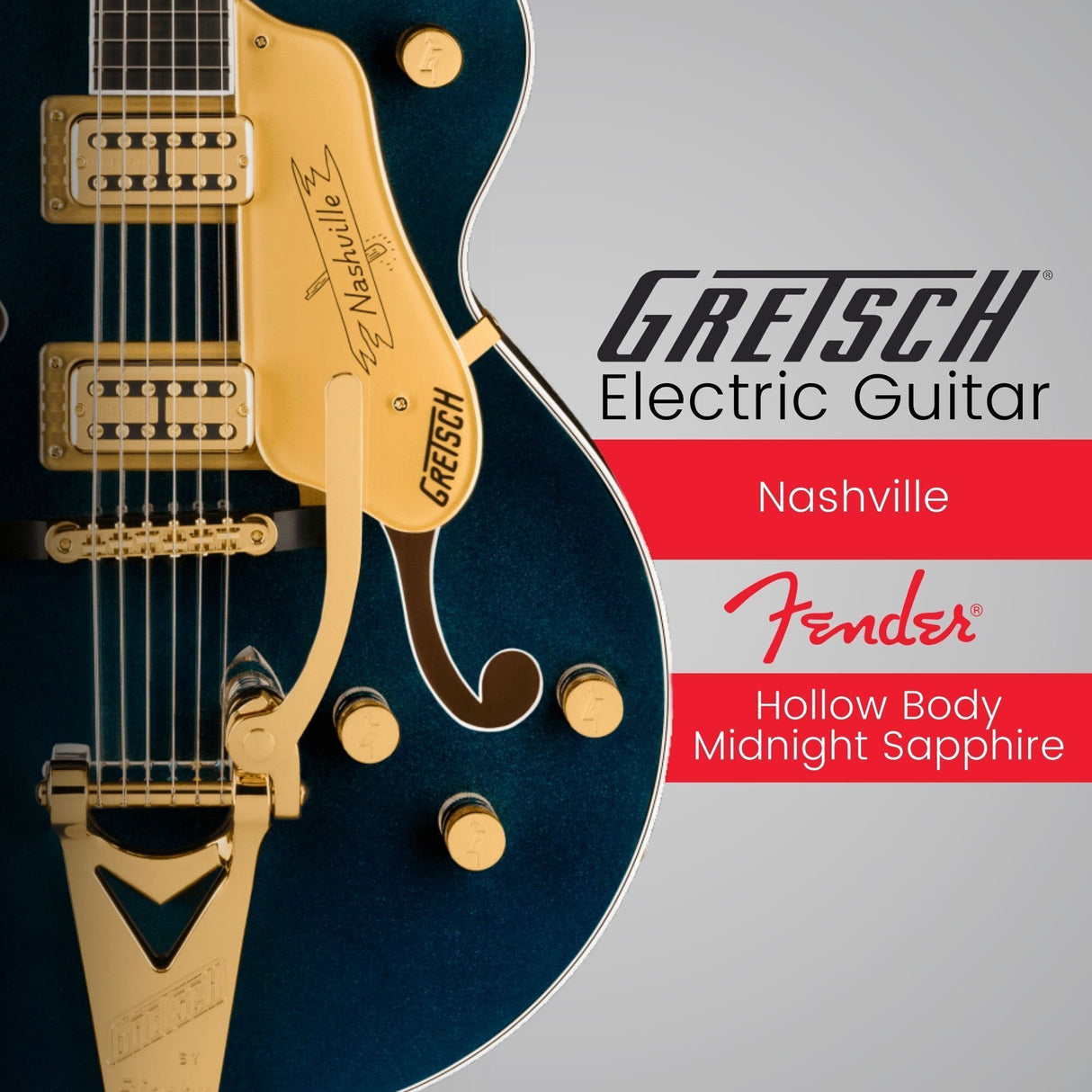 Gretsch Nashville Hollow Body Electric Guitar (Midnight Sapphire)