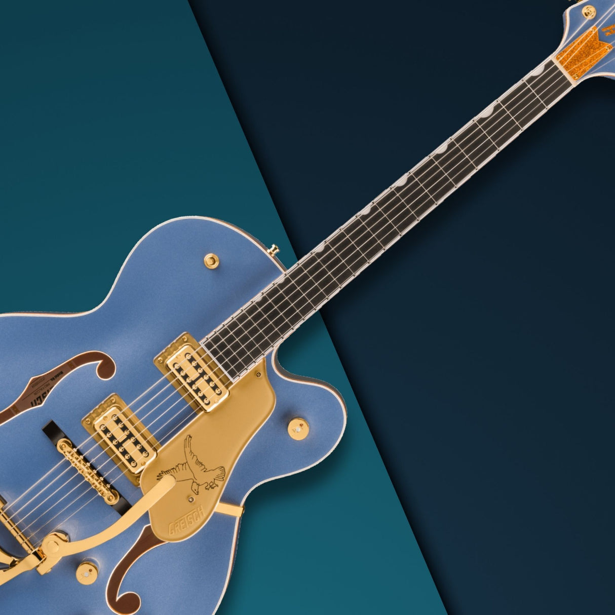 Gretsch Falcon Hollow Body Electric Guitar (Cerulean Smoke)