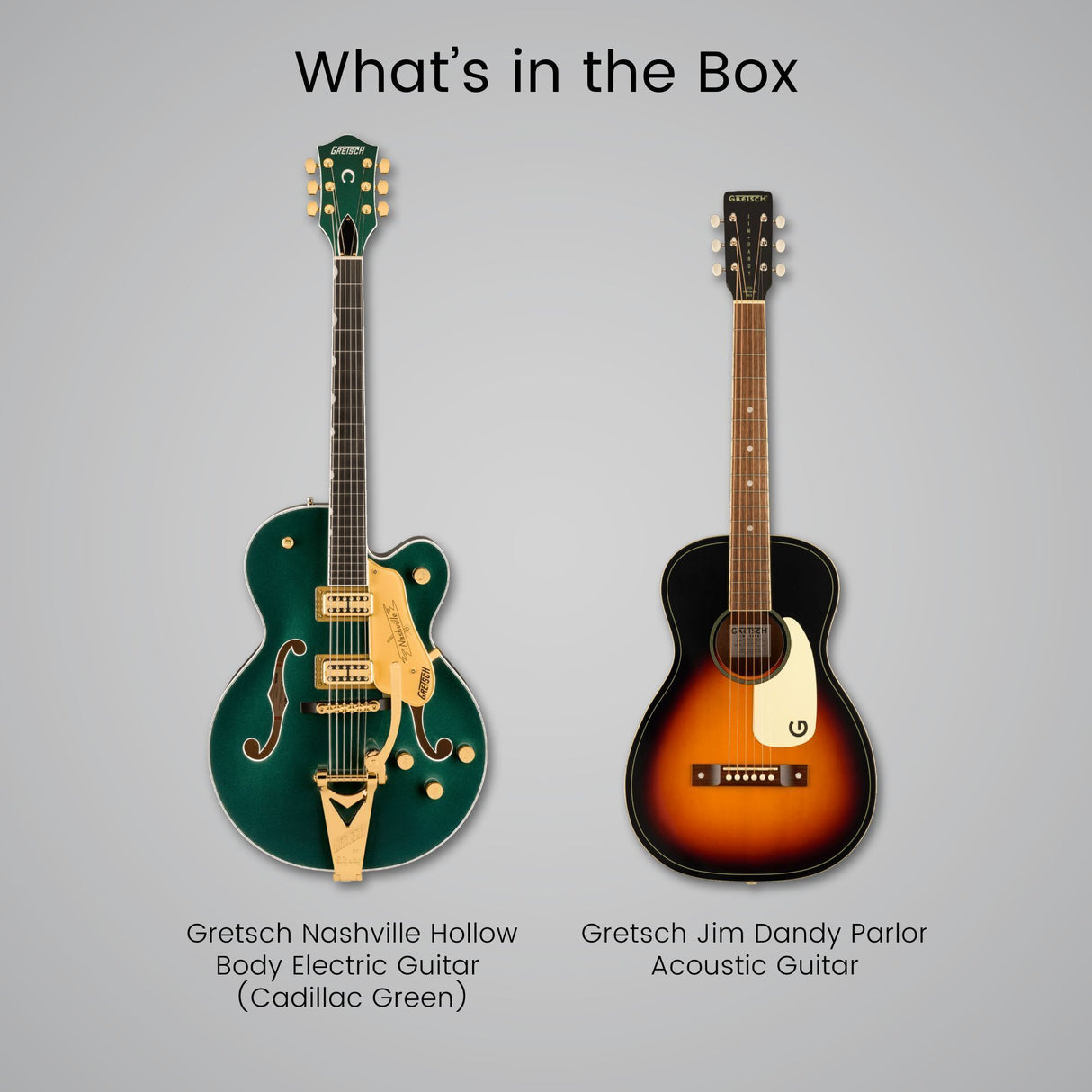 Gretsch Nashville Hollow Body Cadillac Green Electric Guitar Bundle