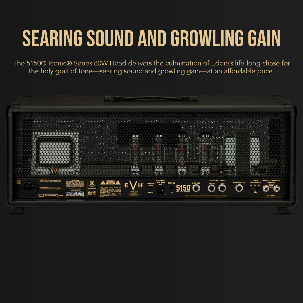 EVH 5150 Iconic Series EL34 80W Tube Amp Head (Black)