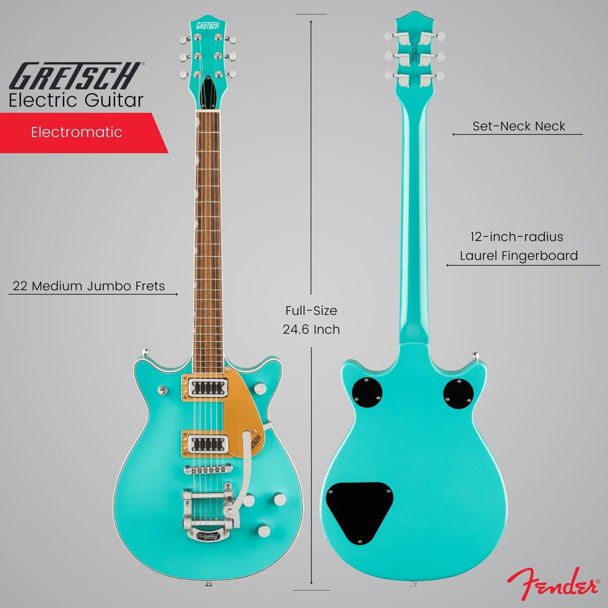 Gretsch G5232T Electromatic Double Jet FT Caicos Green Electric Guitar Bundle