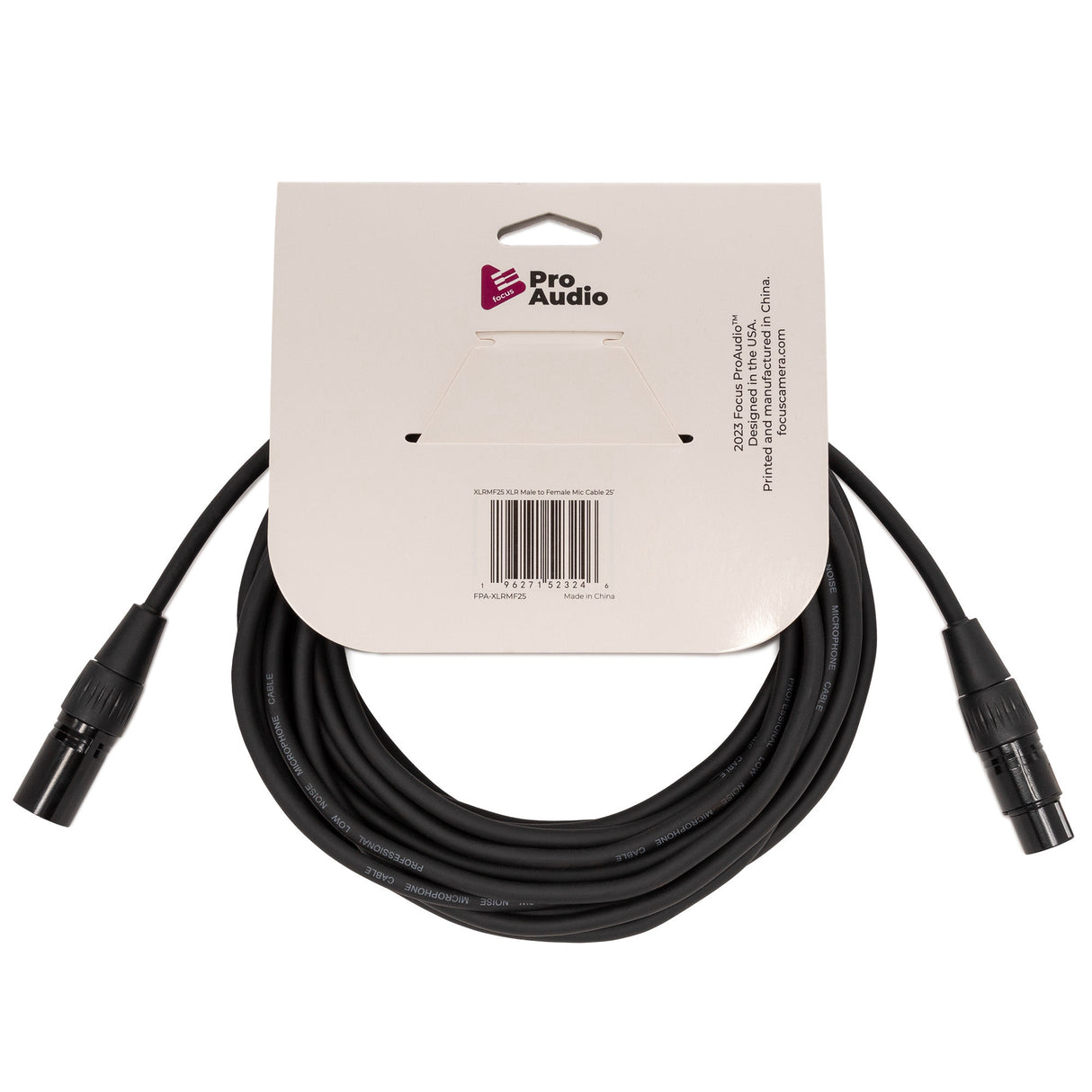 FocusProAudio 25Ft XLR Male to Female Microphone Cable
