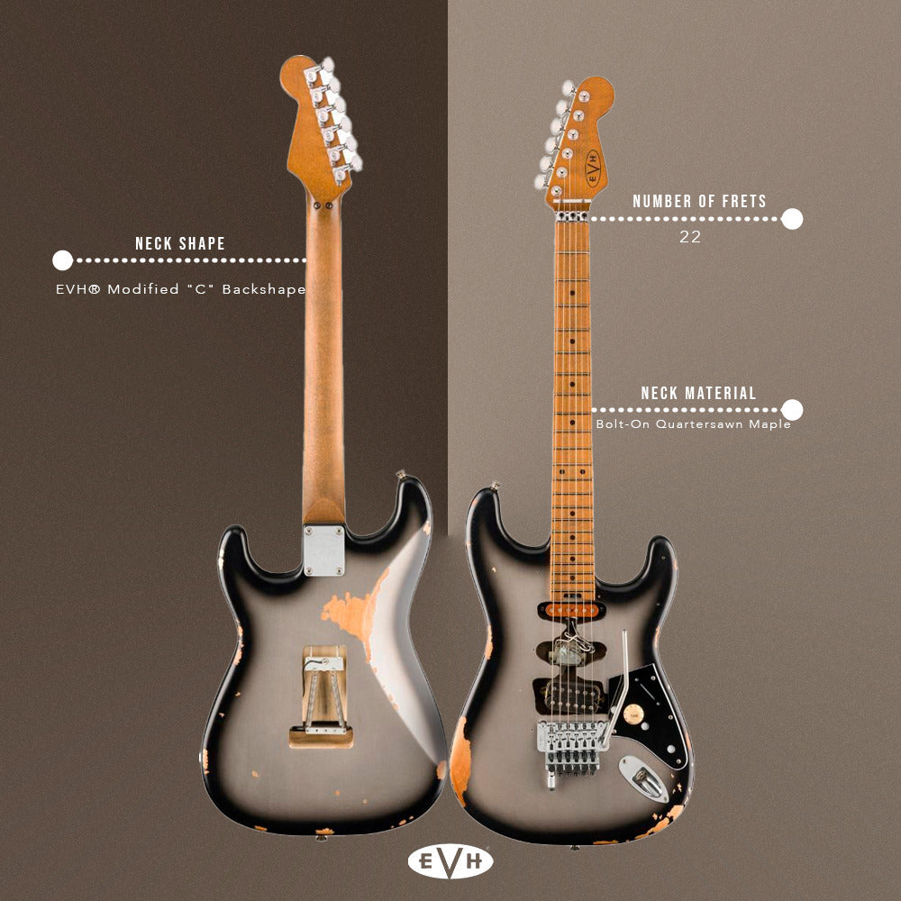 EVH Limited Edition Frankenstein Relic Series Electric Guitar (Silverburst)