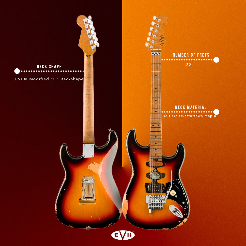 EVH Limited Edition Frankenstein Relic Series Electric Guitar (Vintage Sunburst)