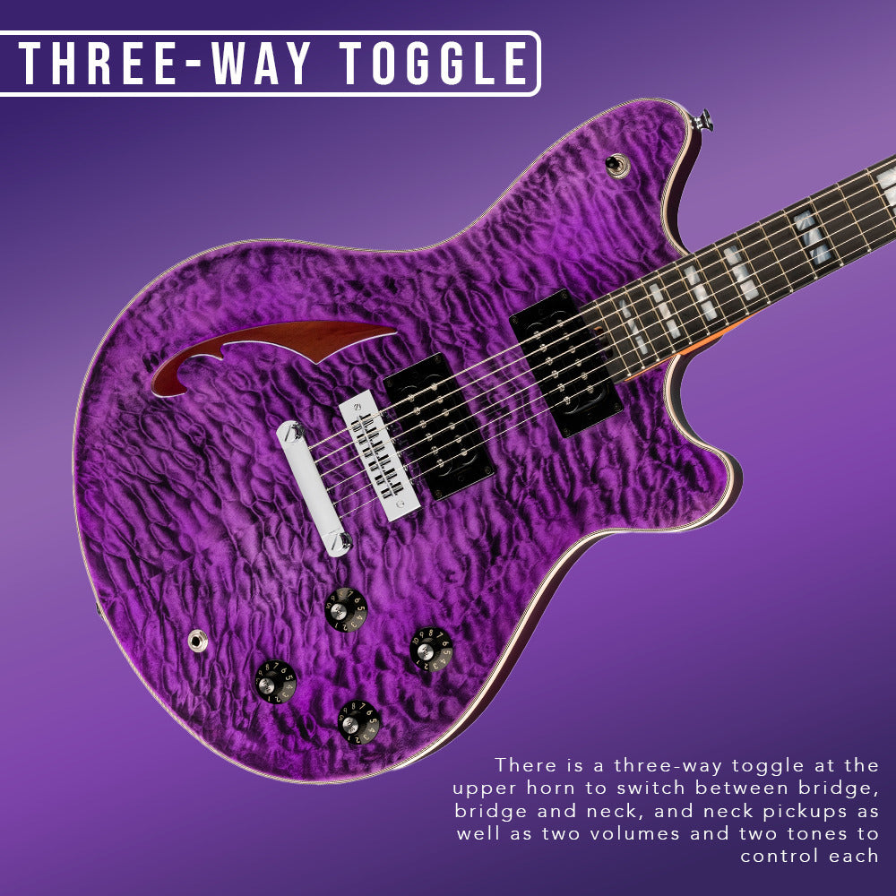 EVH SA-126 Special QM Electric Guitar - Trans Purple Ebony