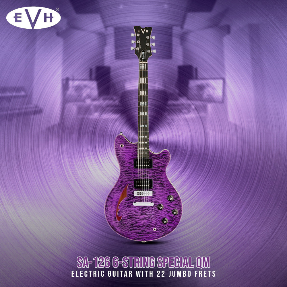 EVH SA-126 Special QM Electric Guitar - Trans Purple Ebony