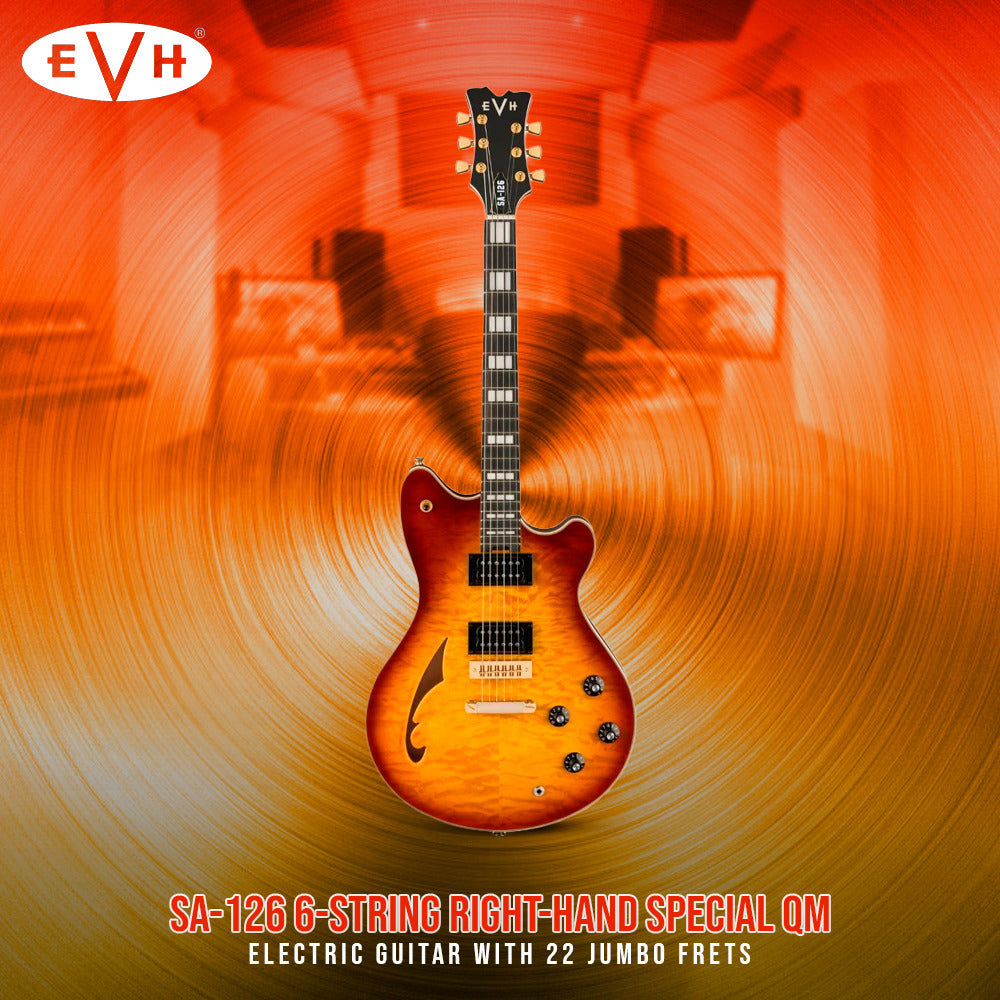 EVH SA-126 Special QM Electric Guitar - Tobacco Burst Ebony