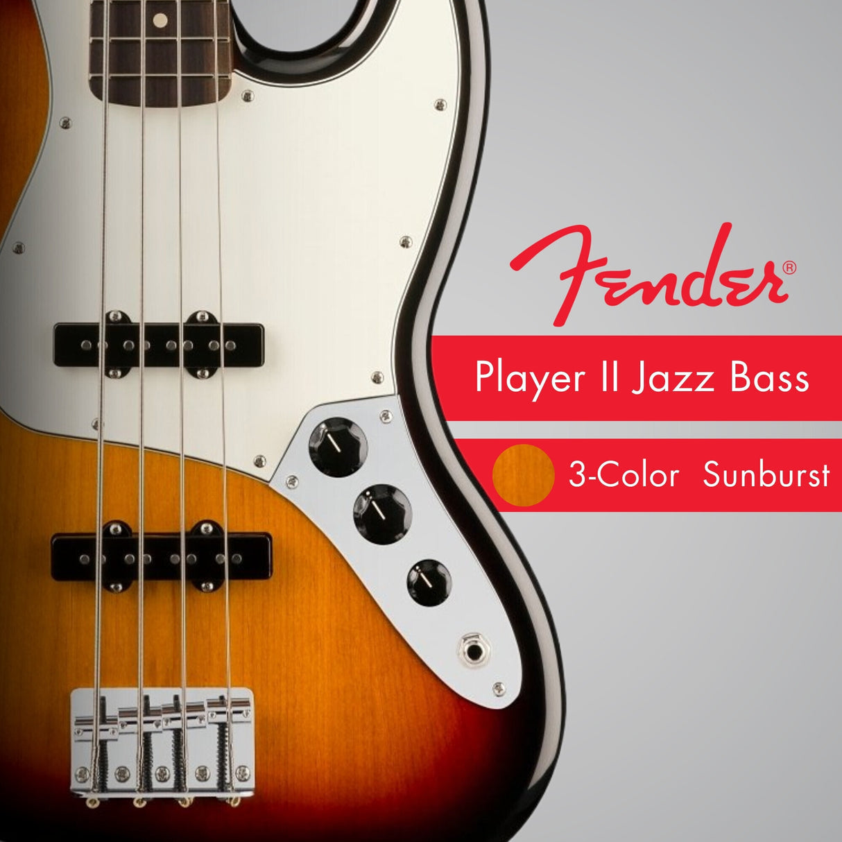Fender Player II Jazz Bass, Rosewood Fingerboard, 3-Color Sunburst