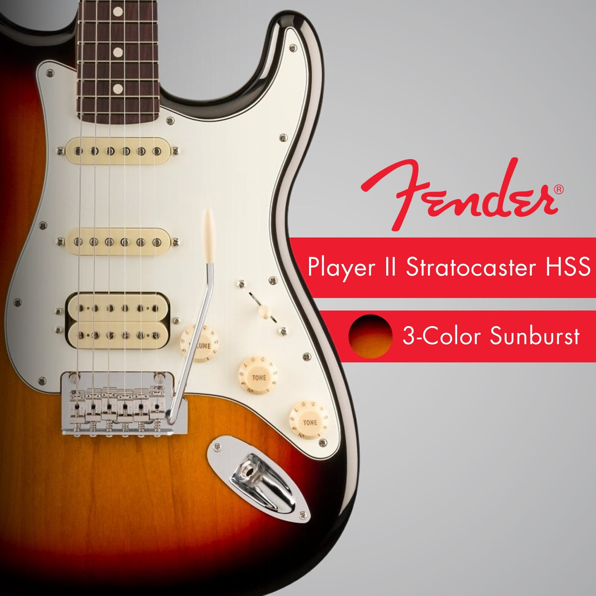 Fender Player II Stratocaster HSS, 3-Color Sunburst Electric Guitar