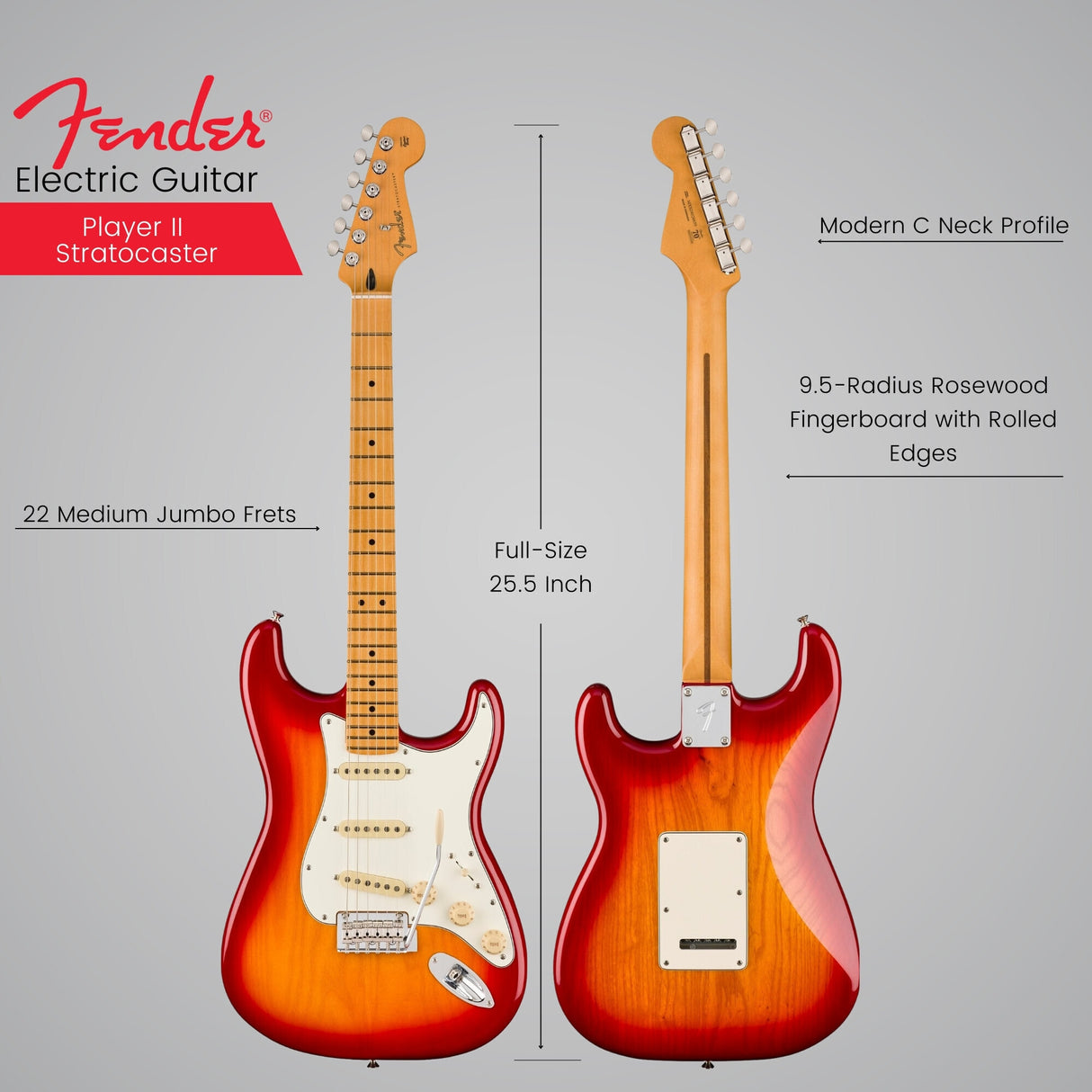 Fender Player II Maple Fingerboard, Aged Cherry Burst Electric Guitar