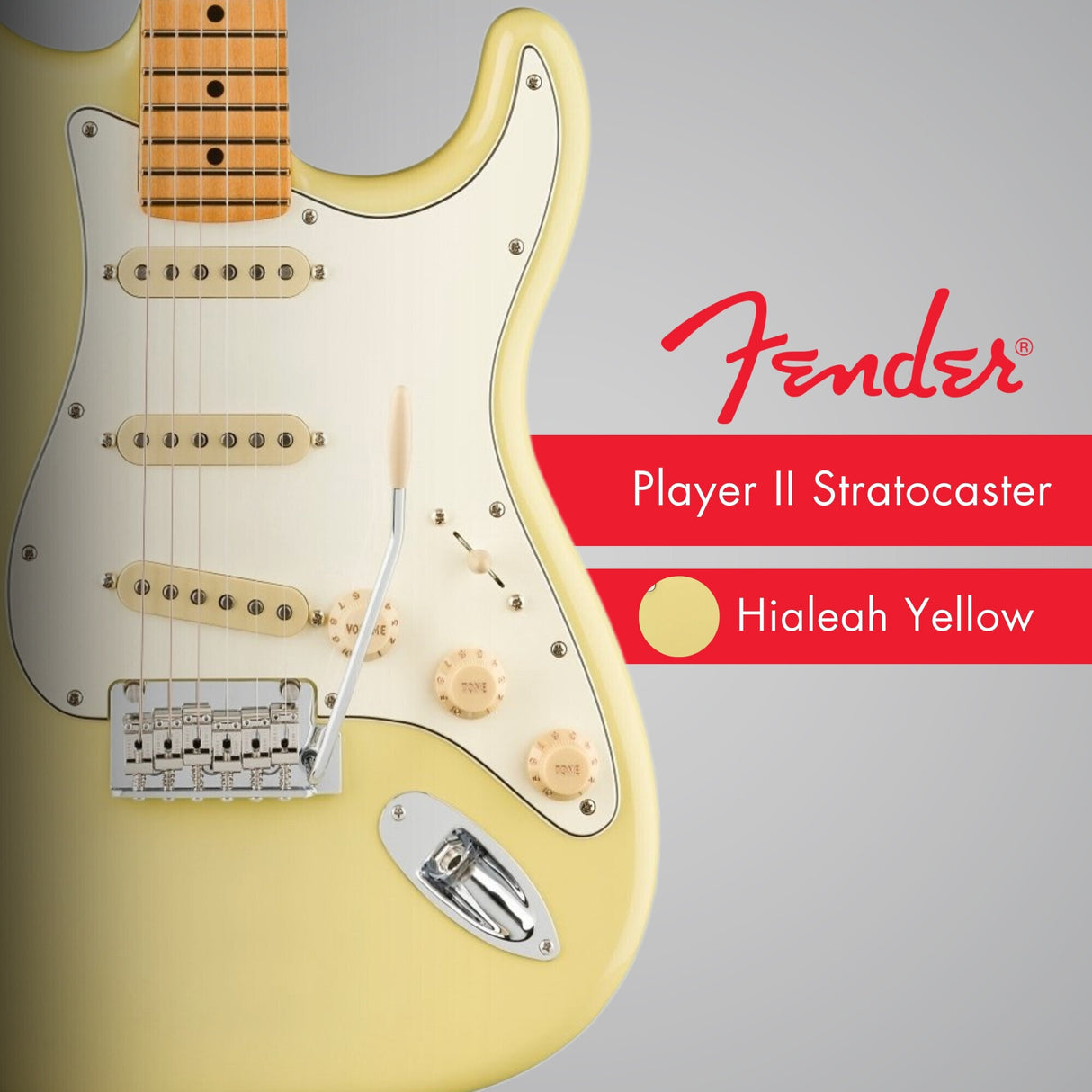 Fender Player II Stratocaster, Maple Fingerboard, Hialeah Yellow Electric Guitar