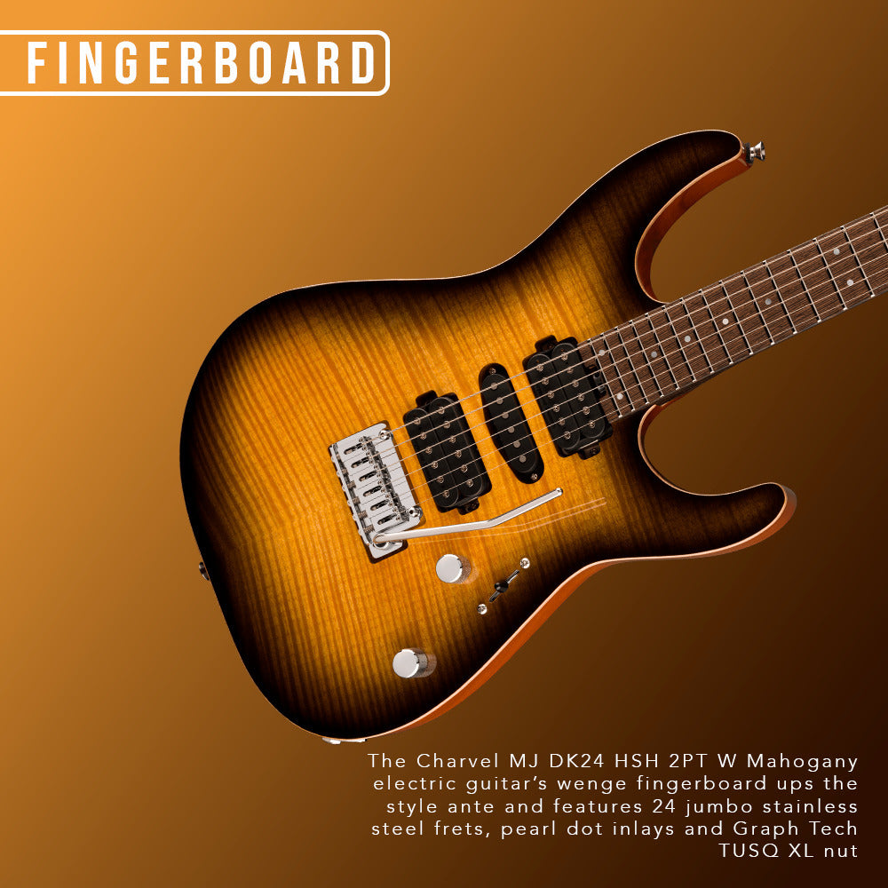 Charvel MJ DK24 HSH 2PT W Mahogany 6-String Electric Guitar (Antique Burst)