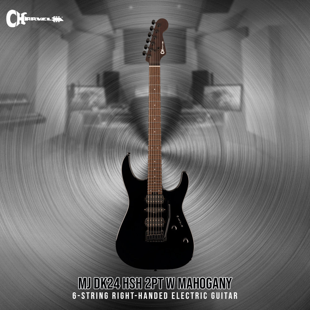 Charvel MJ DK24 HSH 2PT W Mahogany Electric Guitar, Wenge Fingerboard (Black)