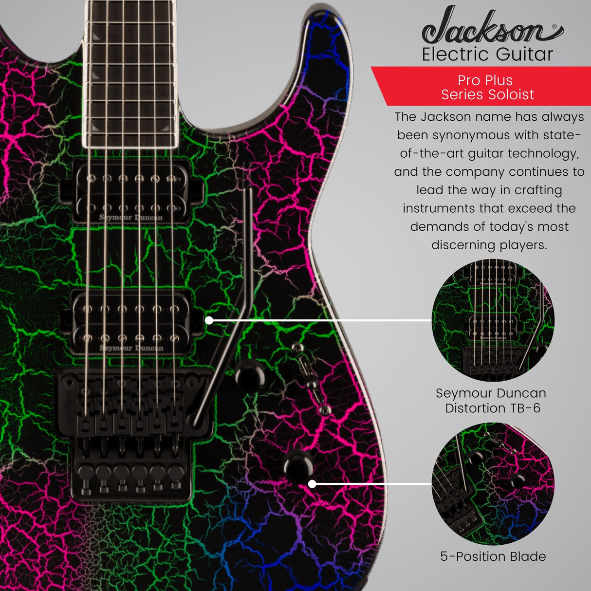 Jackson Pro Plus Series Soloist SL2 Electric Guitar (Bruised Crackle)