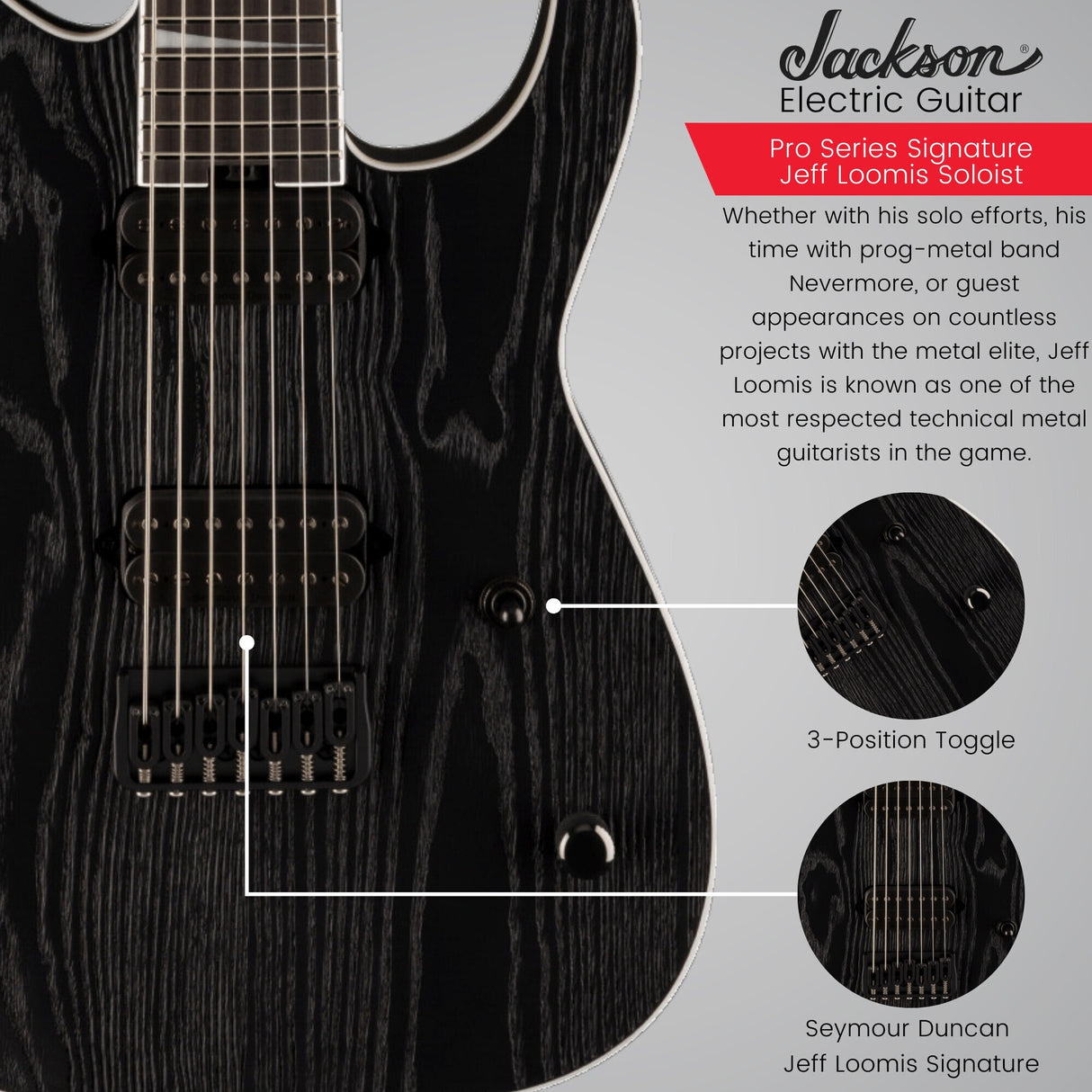 Jackson Pro Series Signature Jeff SL7 HT 7-String Electric Guitar (Black Ash)