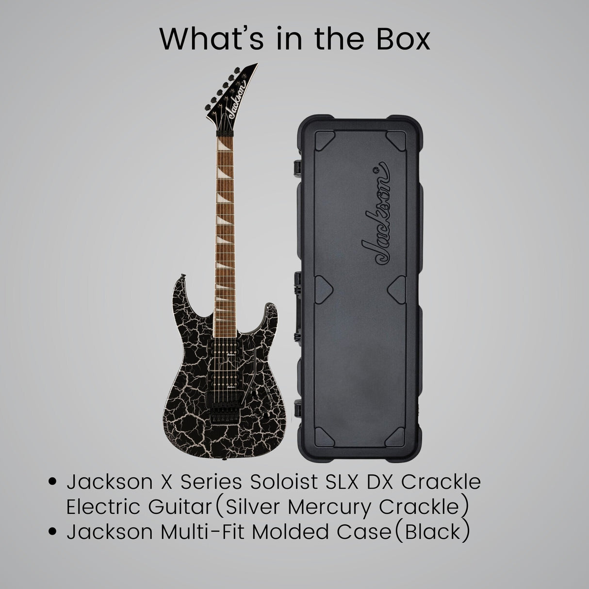 Jackson X Series Soloist SLX DX Crackle Electric Guitar (Silver) Bundle