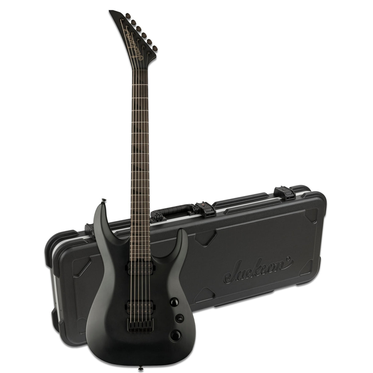 Jackson Pro Plus XT Soloist SLAT HT6 Baritone Satin Black Electric Guitar Bundle