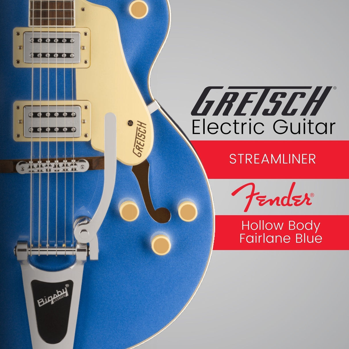 Gretsch G2420T Streamliner Hollow Body Electric Guitar Fairlane Blue Bundle