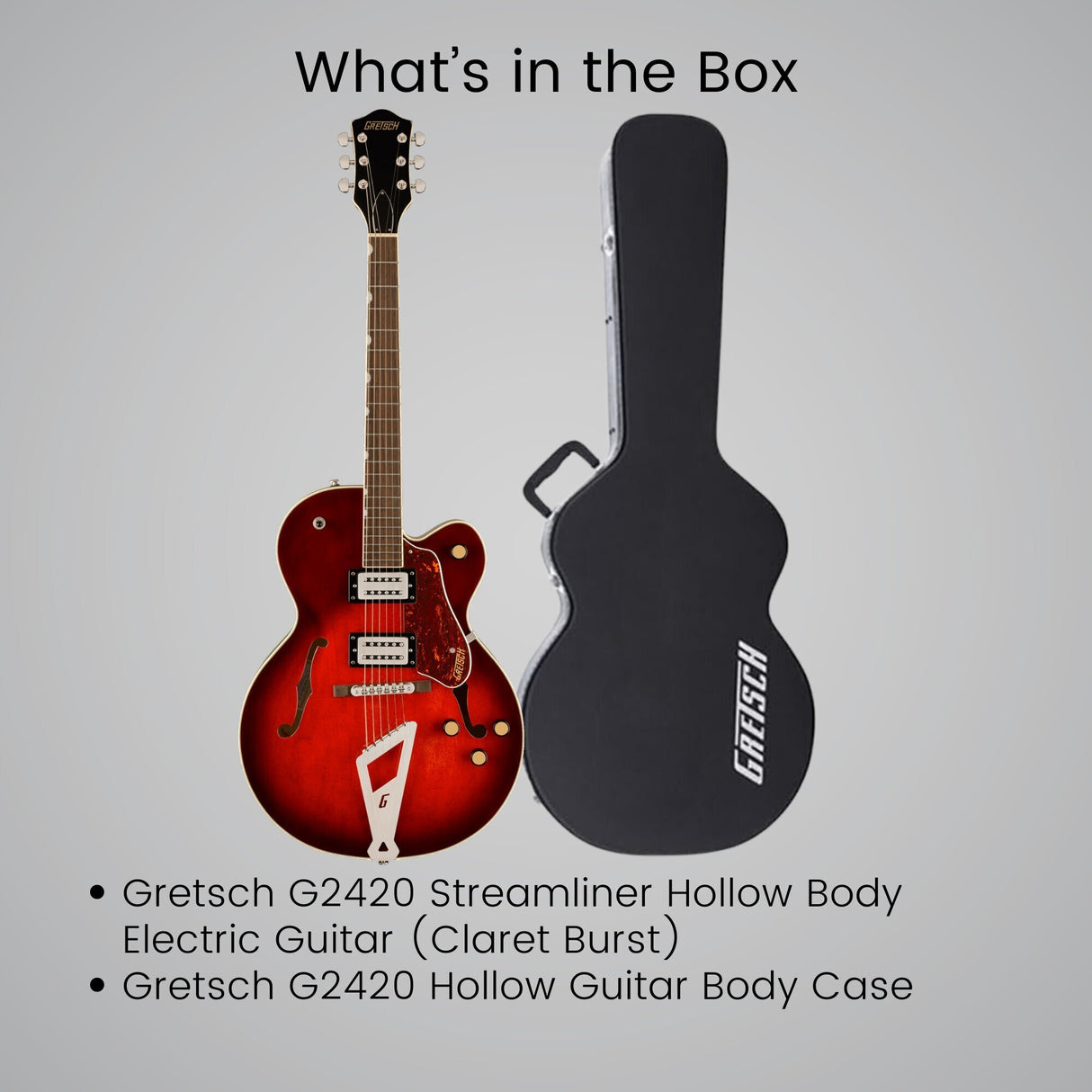 Gretsch G2420 Streamliner Hollow Body Electric Guitar (Claret Burst) with Bundle