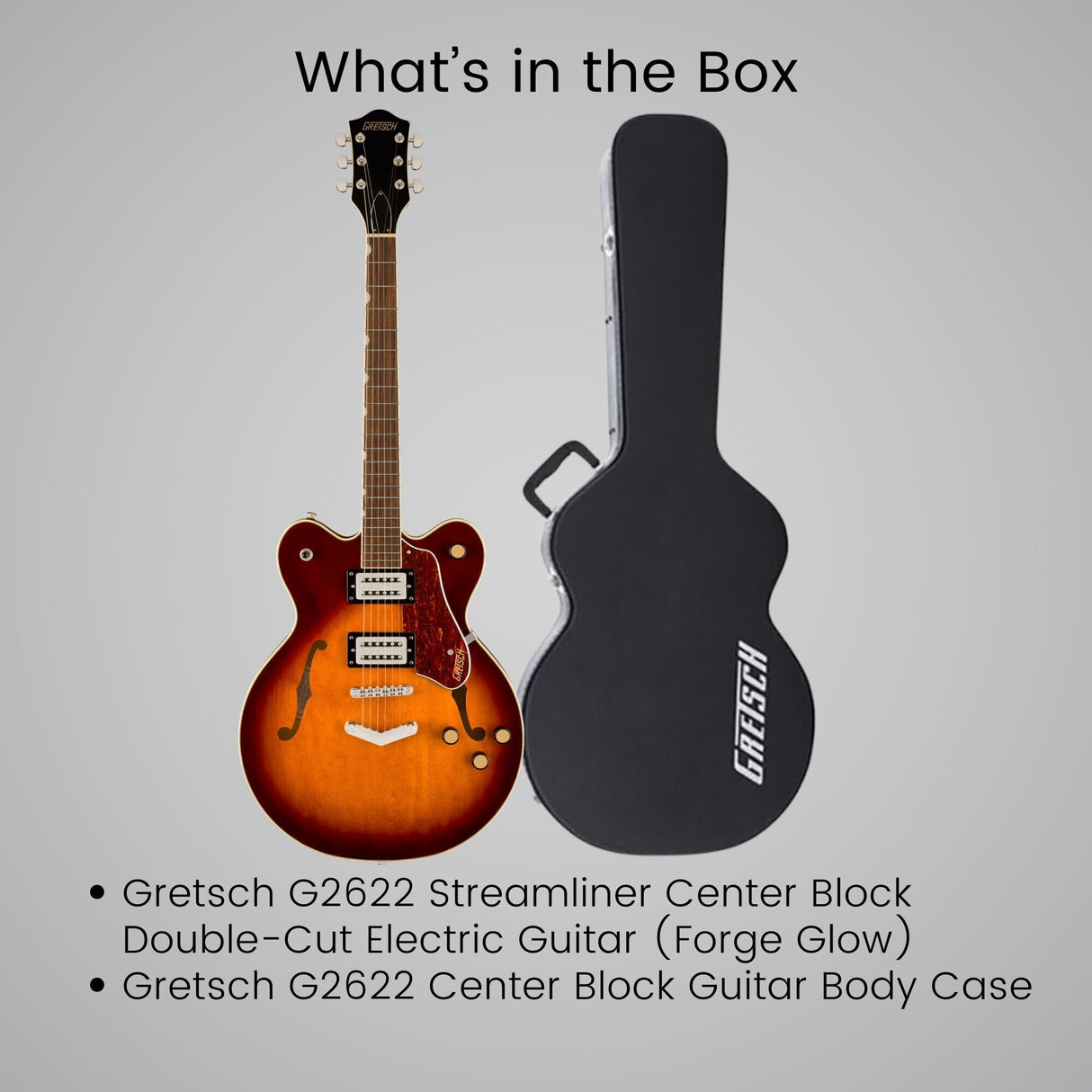 Gretsch G2622 Streamliner Center Block Forge Glow Electric Guitar Bundle