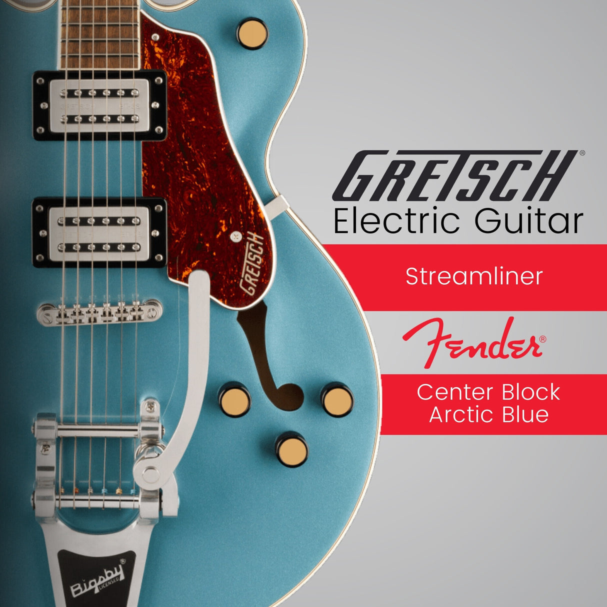 Gretsch G2622T Streamliner Center Block Arctic Blue Electric Guitar Bundle