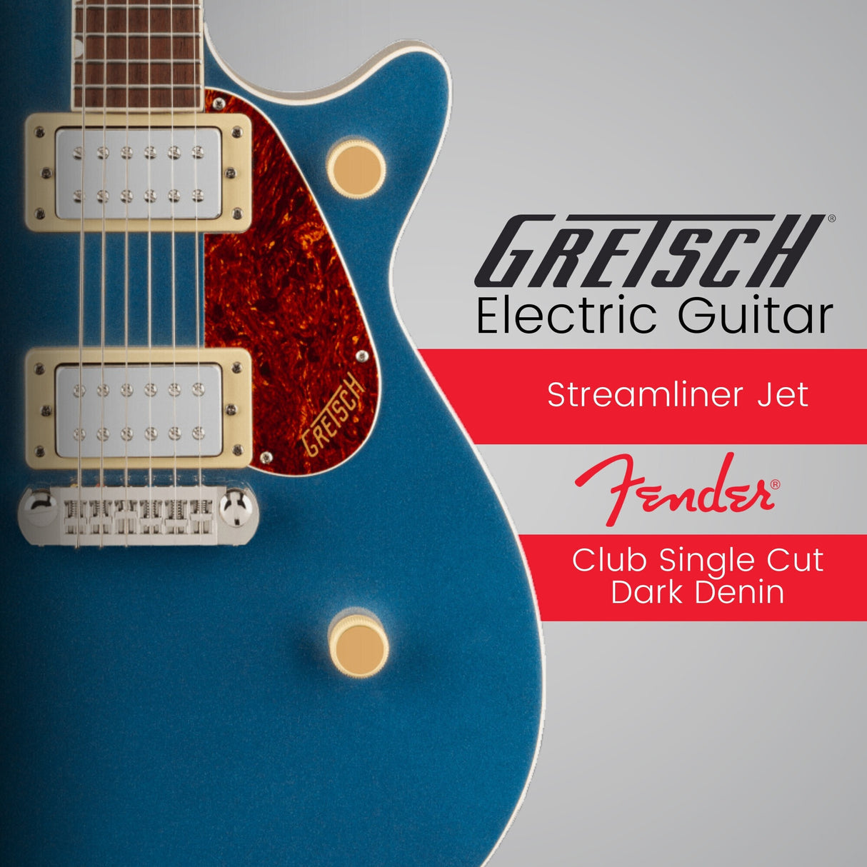 Gretsch Streamliner Jet Club Single-Cut Electric Guitar (Dark Denim) Bundle