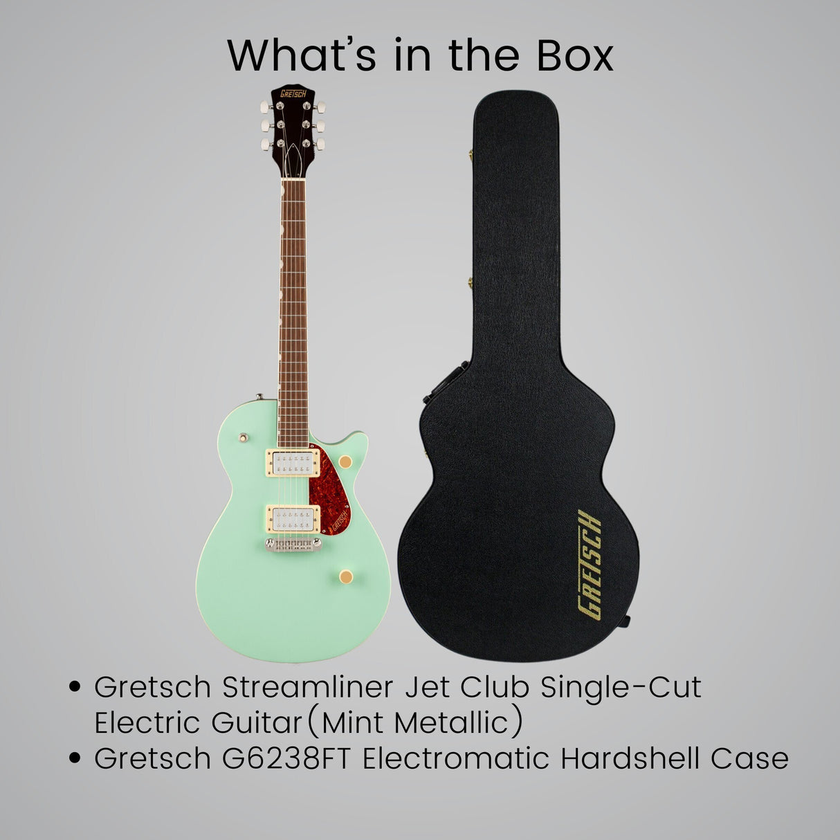 Gretsch Streamliner Jet Club Single-Cut Electric Guitar (Mint Metallic) Bundle