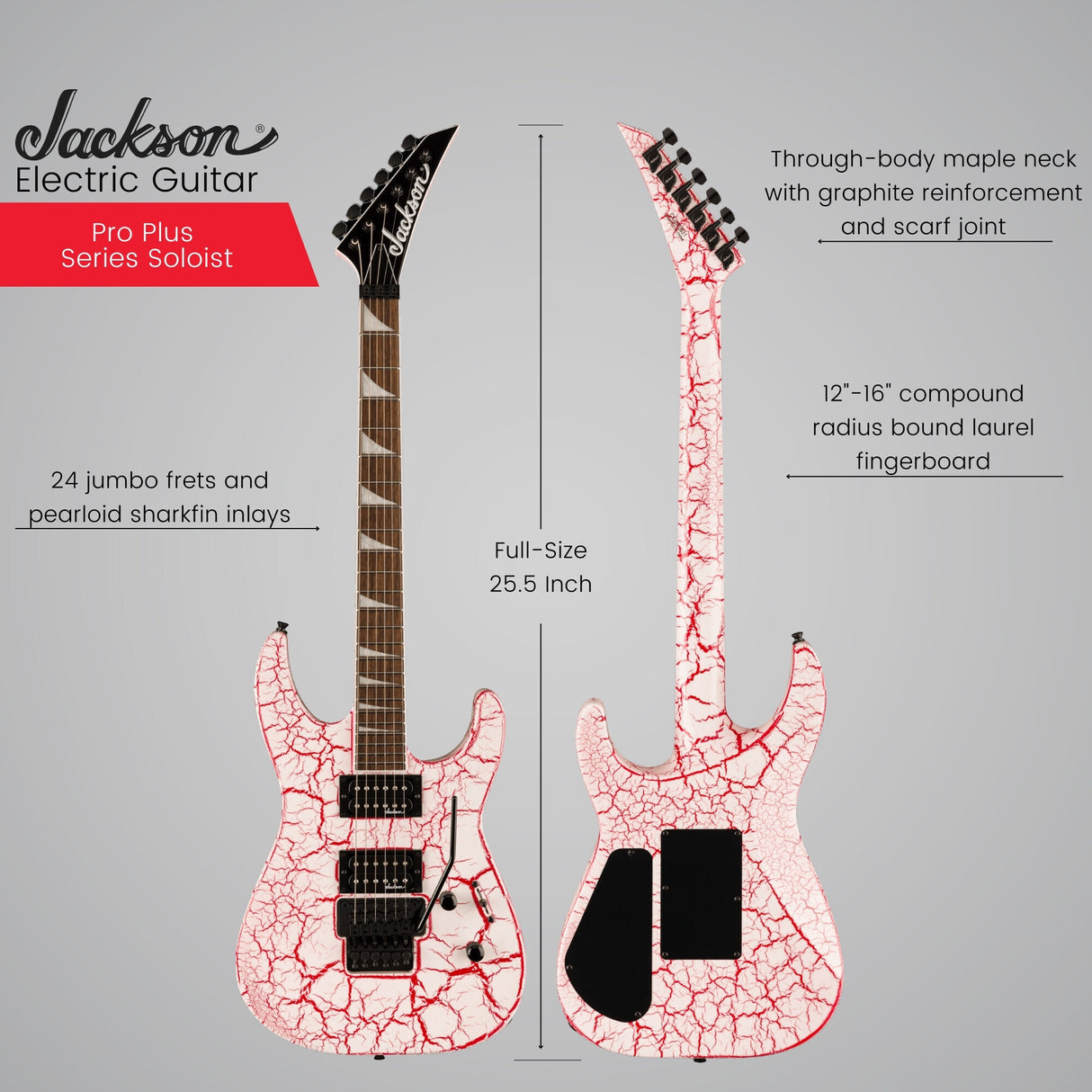 Jackson X Series Soloist SLX DX Crackle Guitar with Laurel Fingerboard Bloodshot