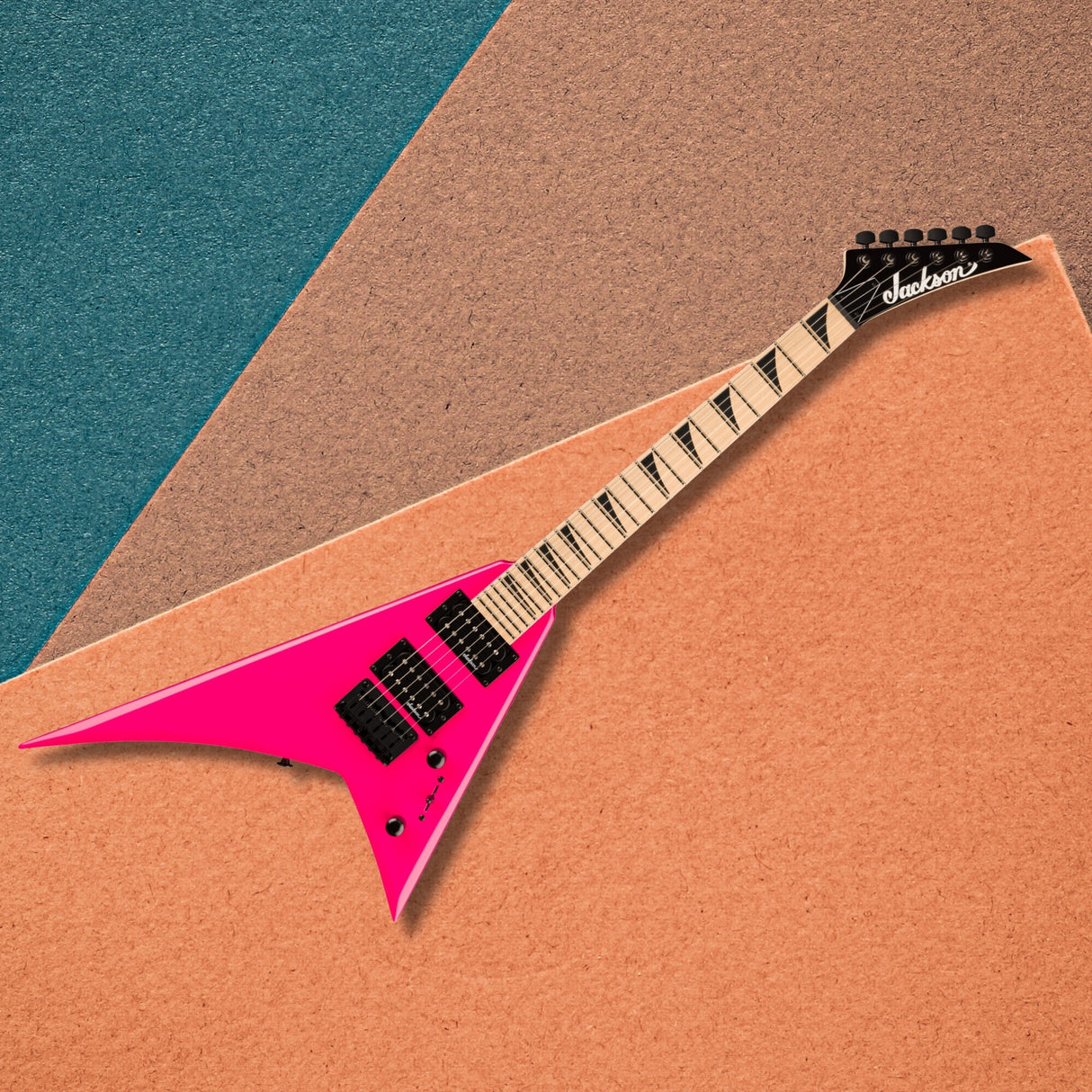 Jackson JS Series Rhoads Minion JS1X Neon Pink Electric Guitar Bundle