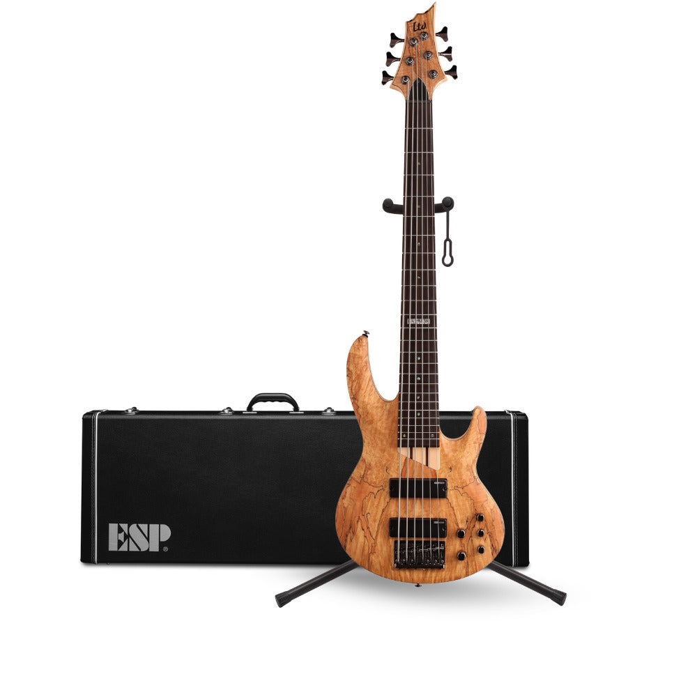 ESP LTD B-206SM Bass Guitar - Natural Satin with Hardshell Case and Stand