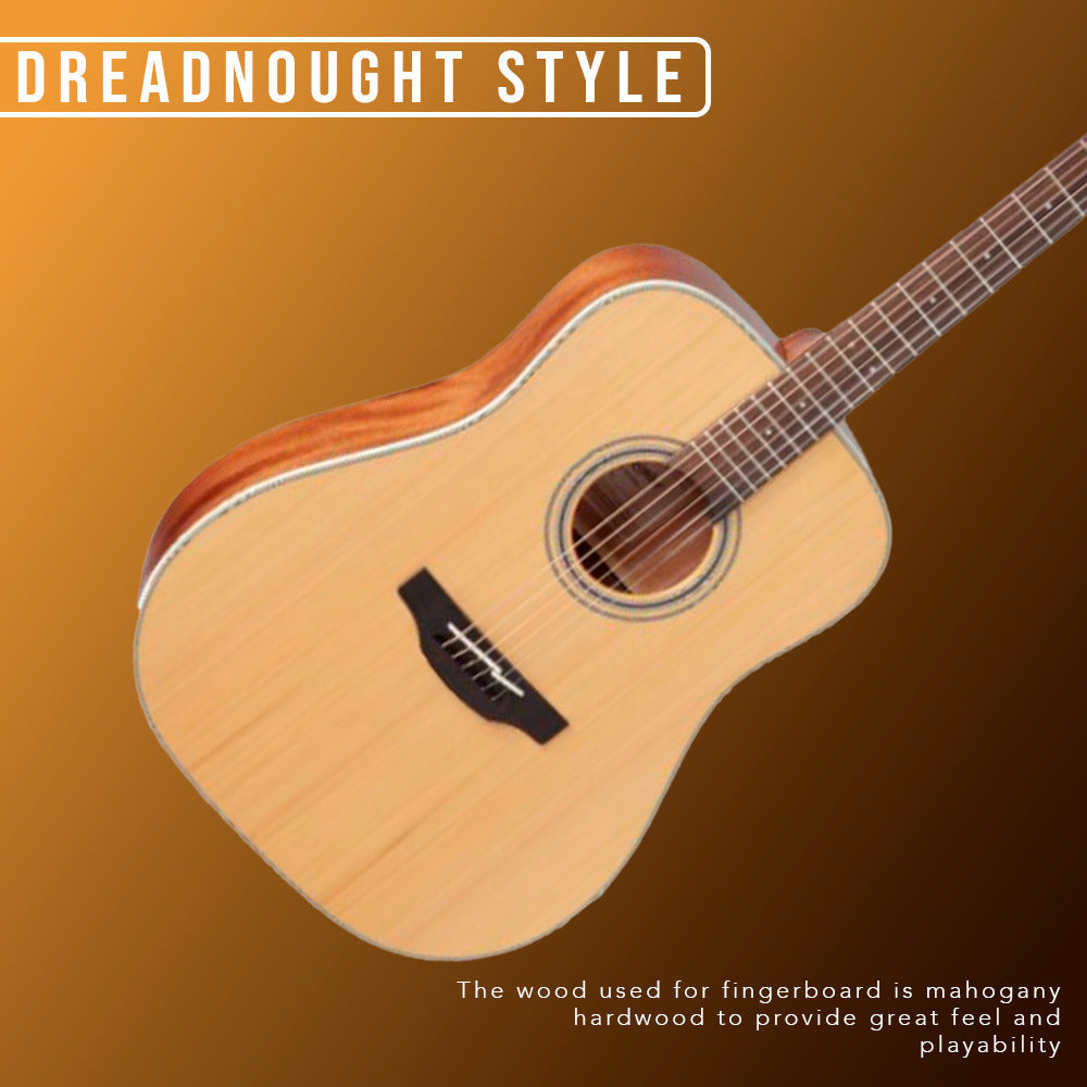 Takamine G Series GD20 Dreadnought Acoustic Guitar Satin Natural with Gigbag